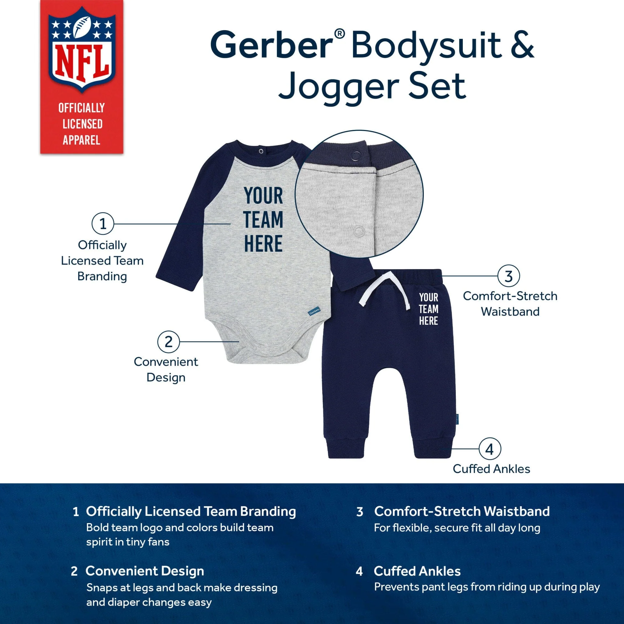 2-Piece Baby Kansas City Chiefs Bodysuit and Jogger Set - Image 5