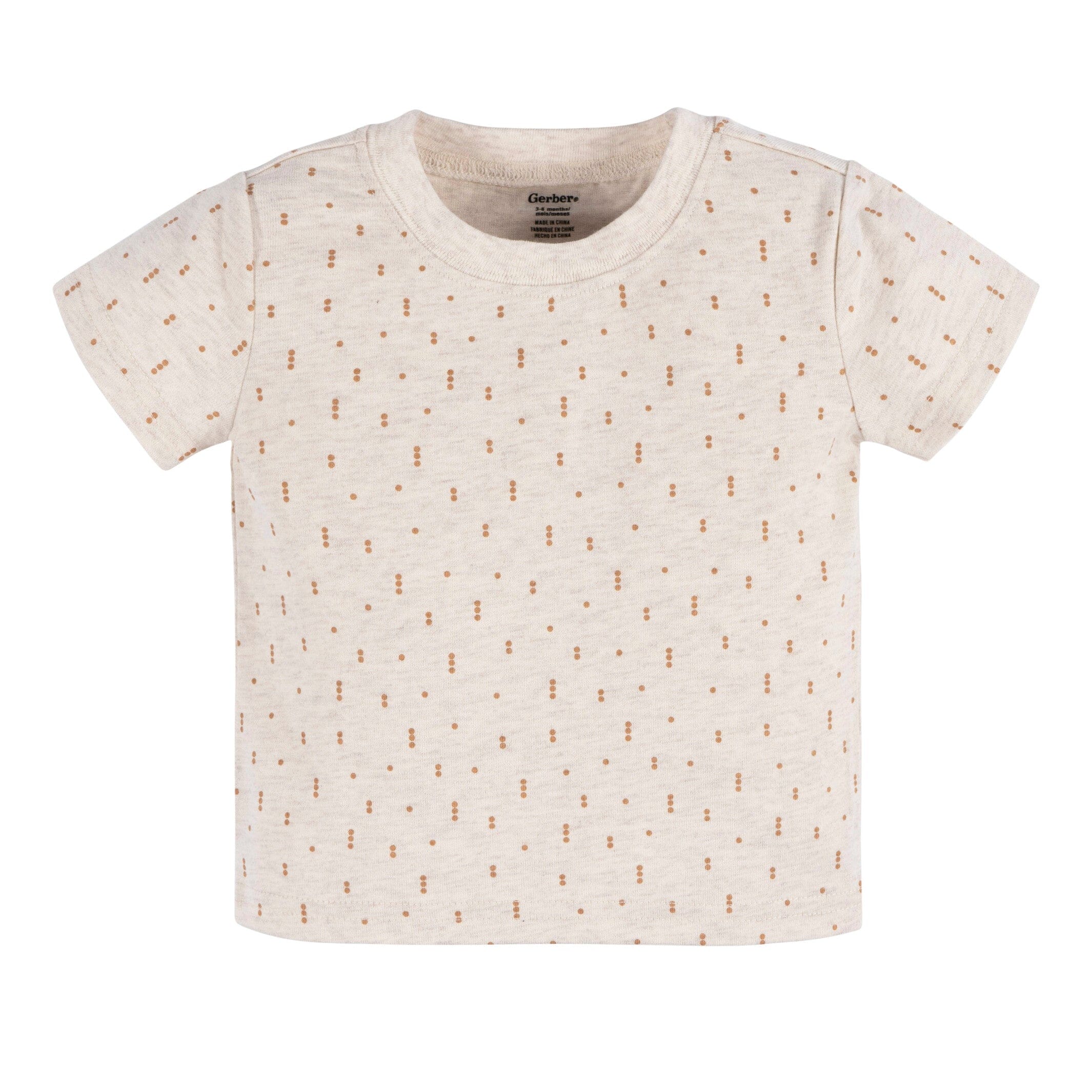 2-Piece Baby Neutral Dots Cotton Gauze Overall Romper and T-Shirt Set - Image 6