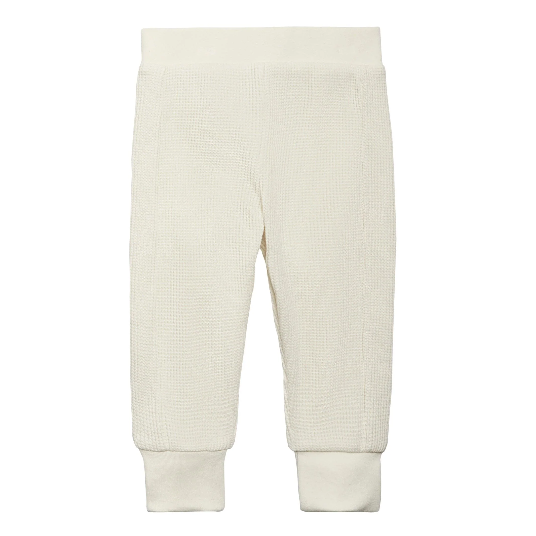 2-Piece Baby Neutral Ivory Waffle Hoodie and Pant Set - Image 5