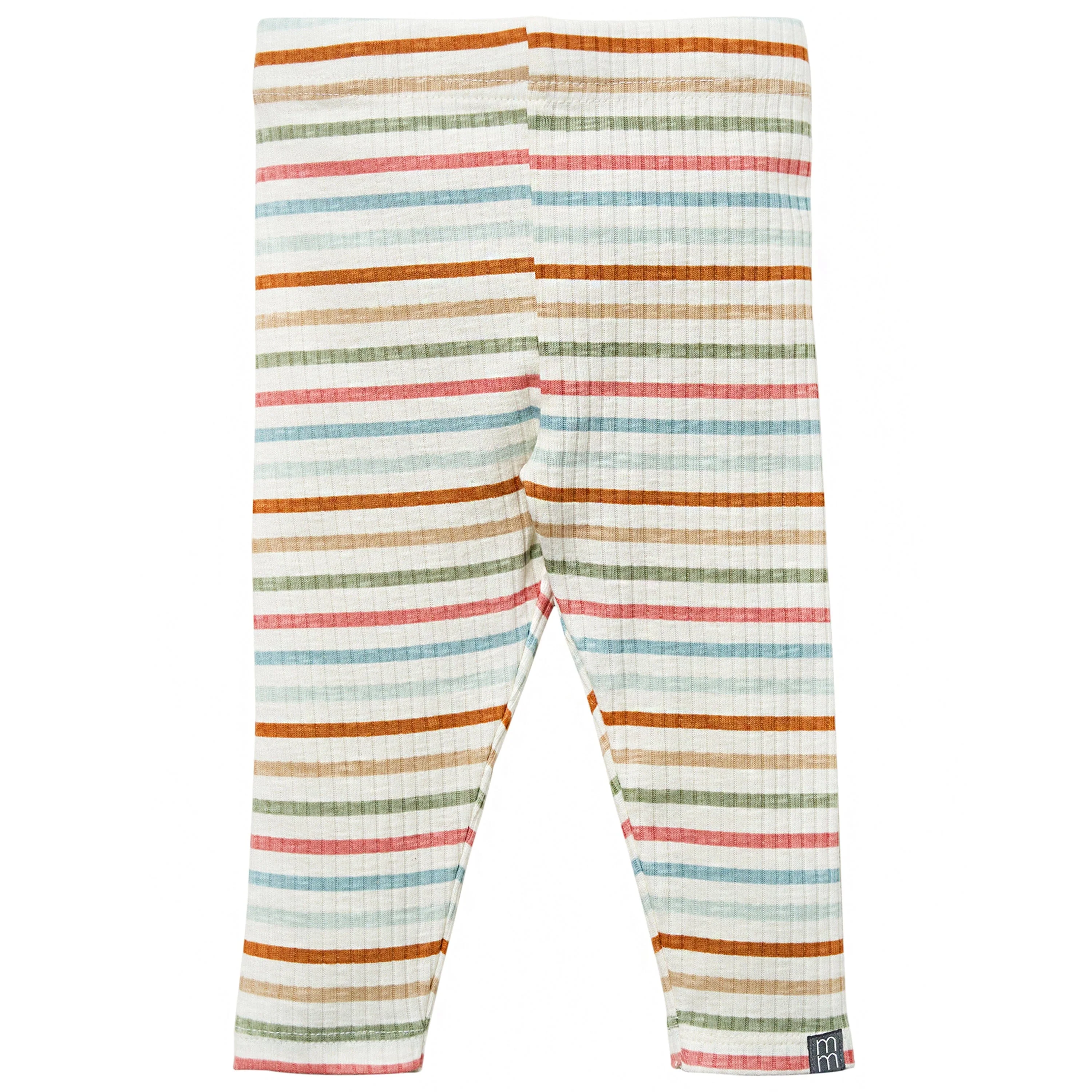 2-Piece Baby Neutral Ivory Stripe Short Sleeve Bodysuit & Pants Set - Image 6