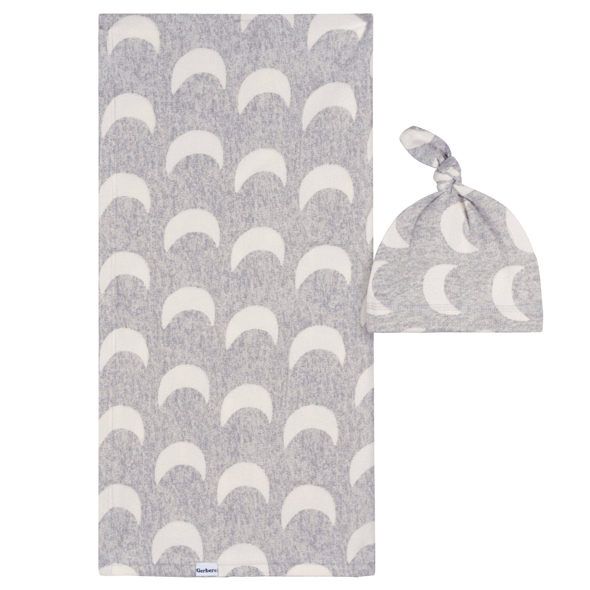 2-Piece Baby Neutral Moons Swaddle and Cap Set