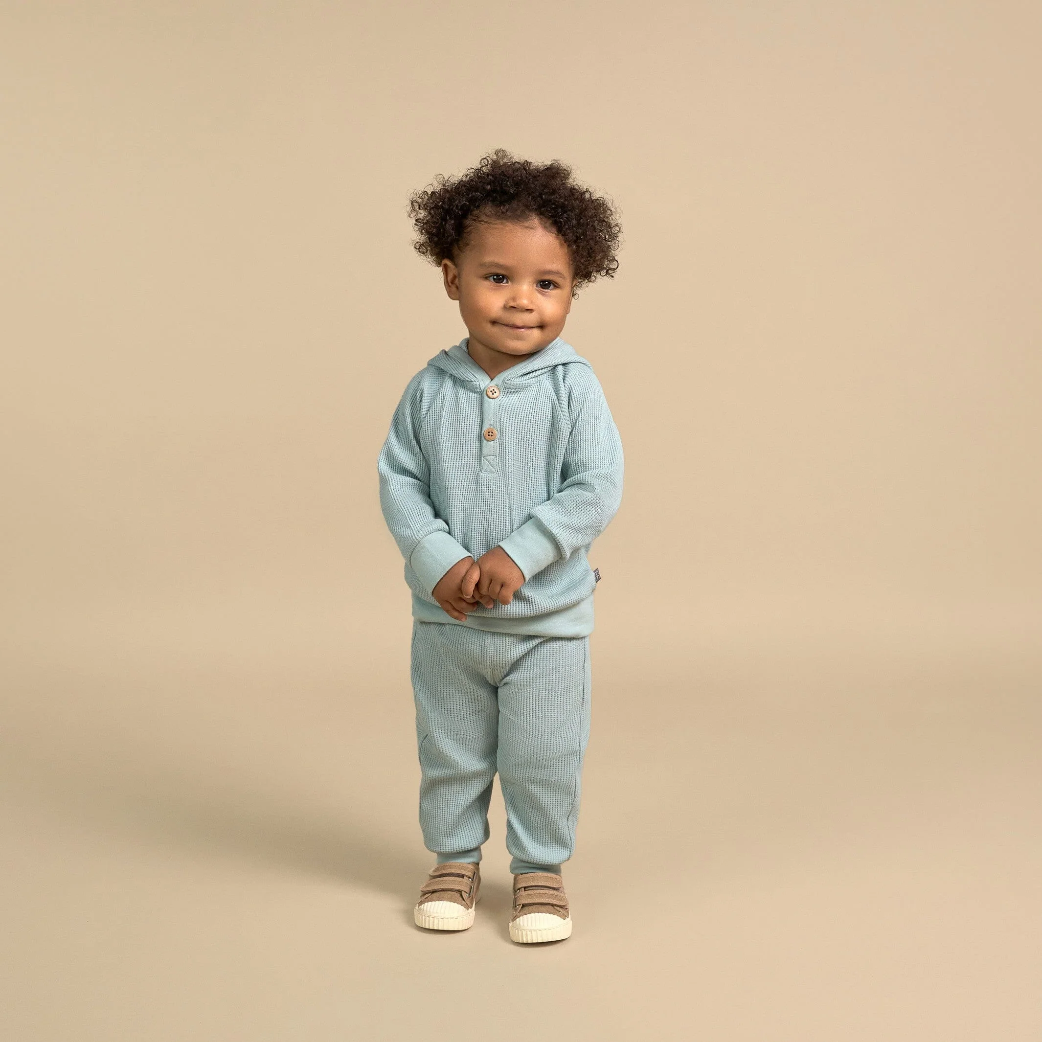 2-Piece Baby Neutral Medium Sky Hoodie and Pant Set - Image 2