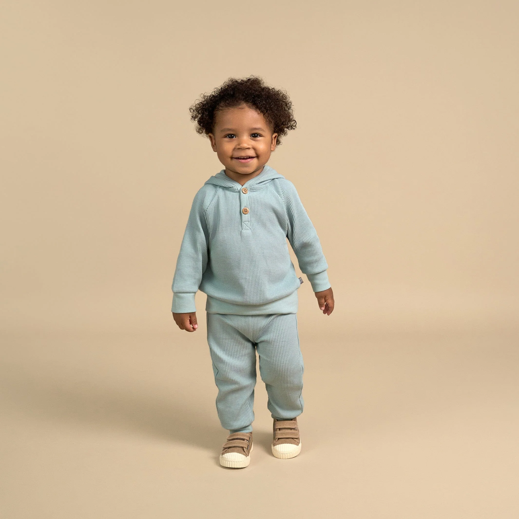 2-Piece Baby Neutral Medium Sky Hoodie and Pant Set - Image 3
