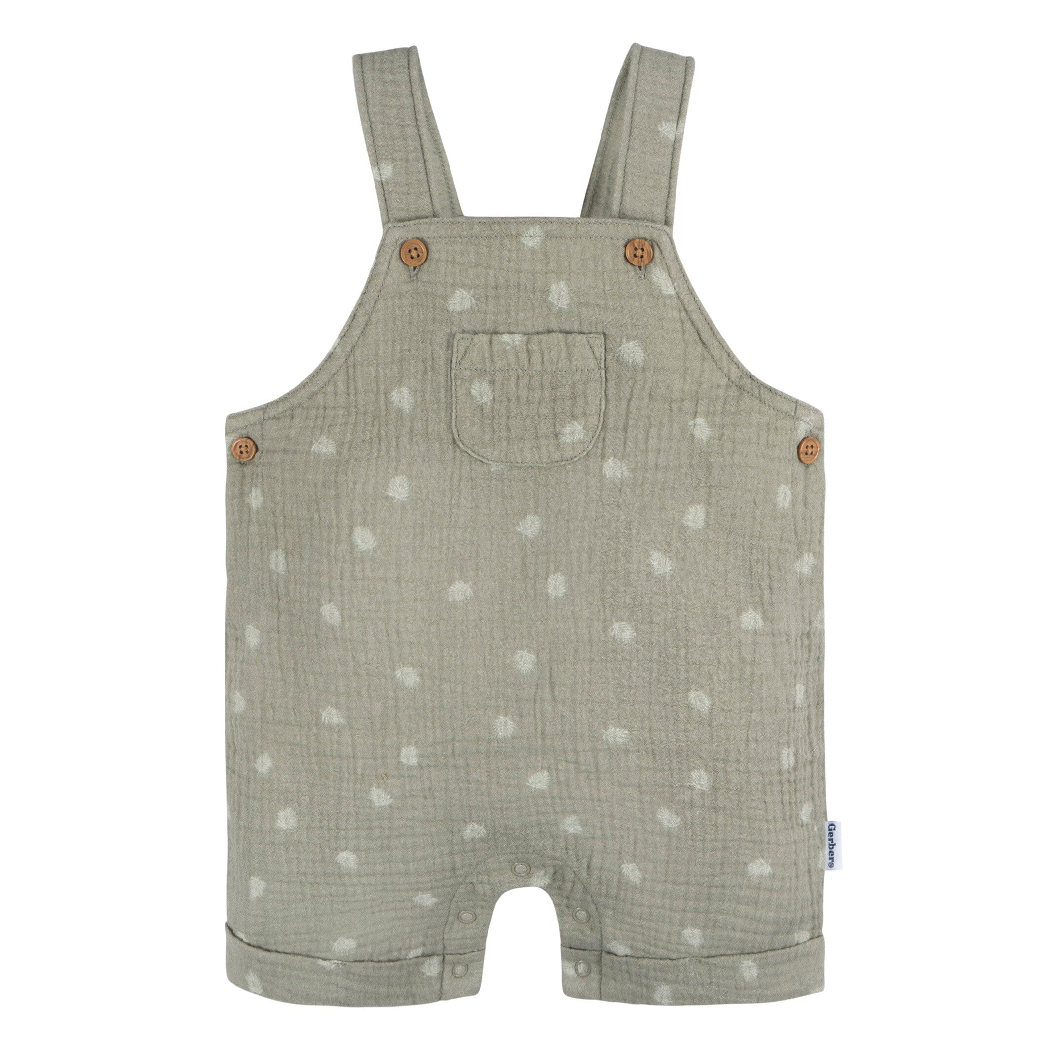 2-Piece Baby Neutral Palms Cotton Gauze Overall Romper and T-Shirt Set - Image 3