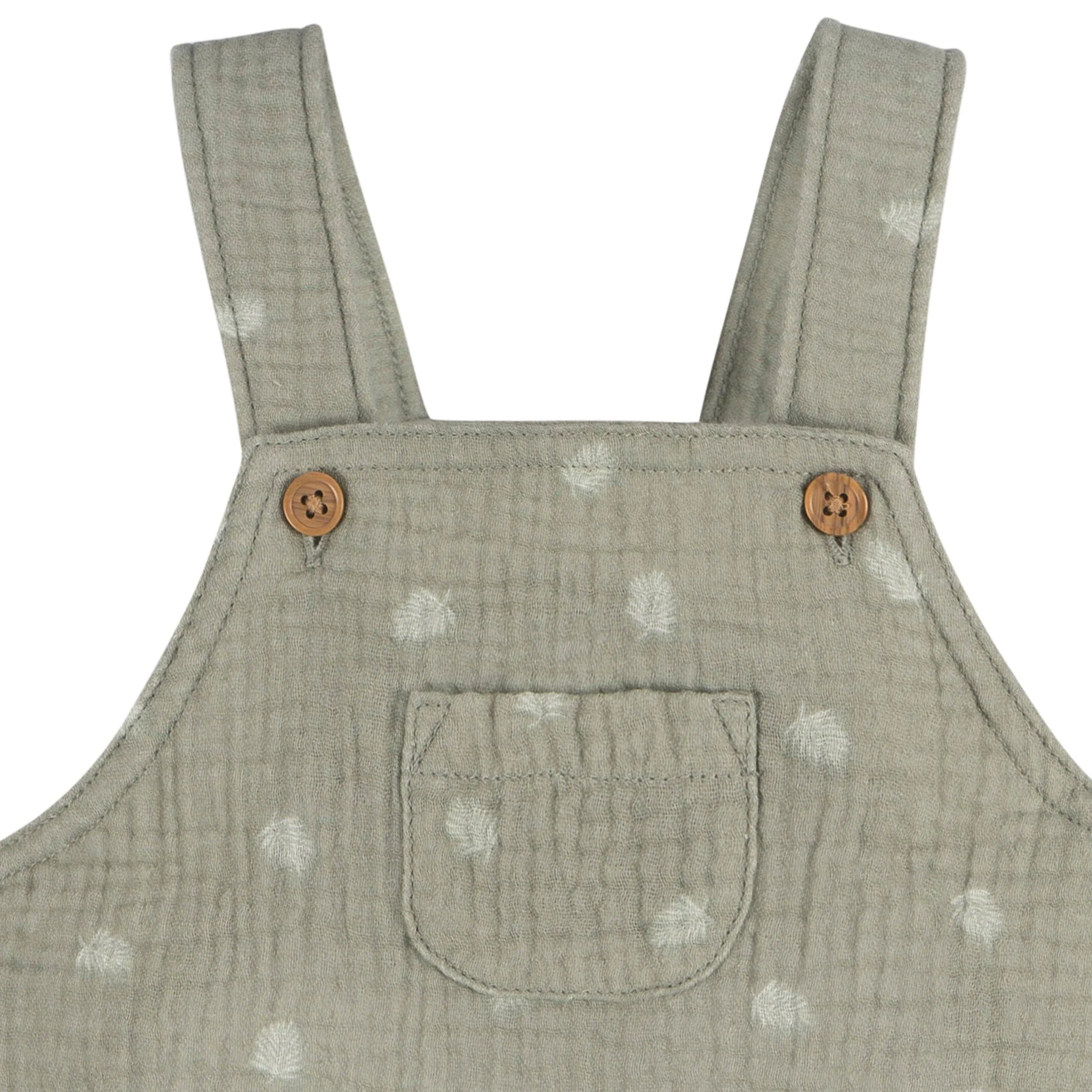 2-Piece Baby Neutral Palms Cotton Gauze Overall Romper and T-Shirt Set - Image 4