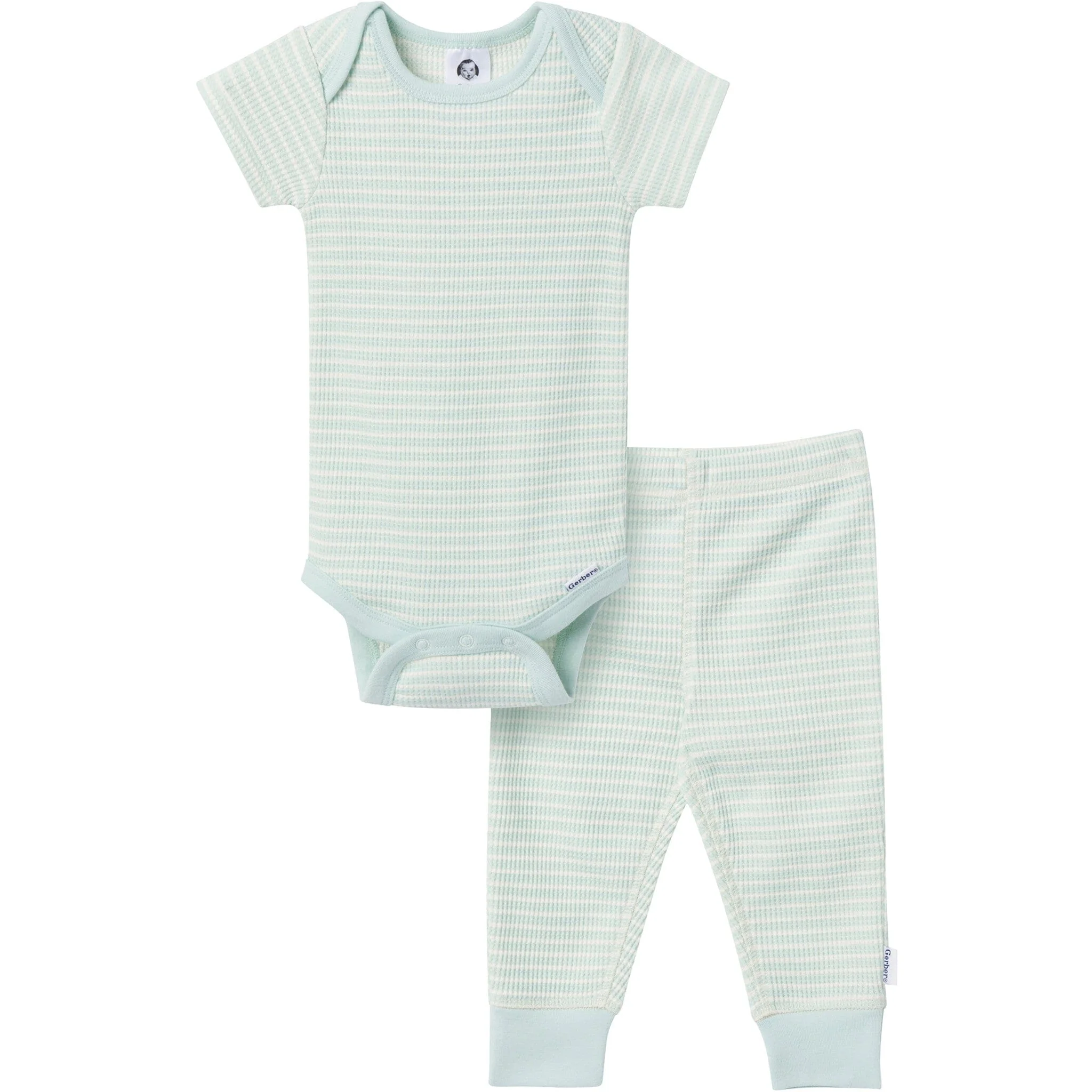 2-Piece Baby Boys Sky Blue Stripe Onesies® Bodysuit and Pants Set