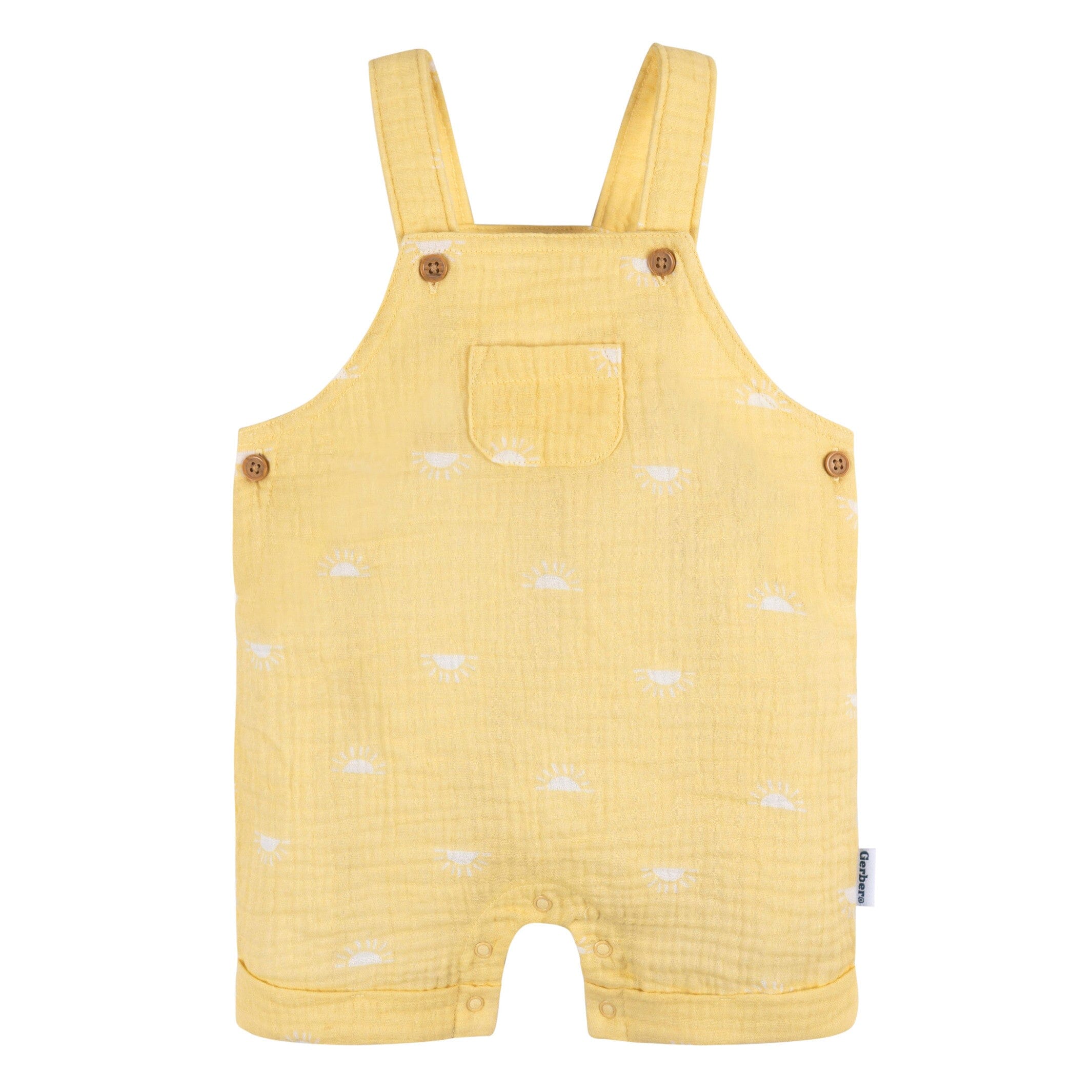 Baby 2-Piece Cotton Gauze Sunrise Overall Romper with T-Shirt Set - Image 3
