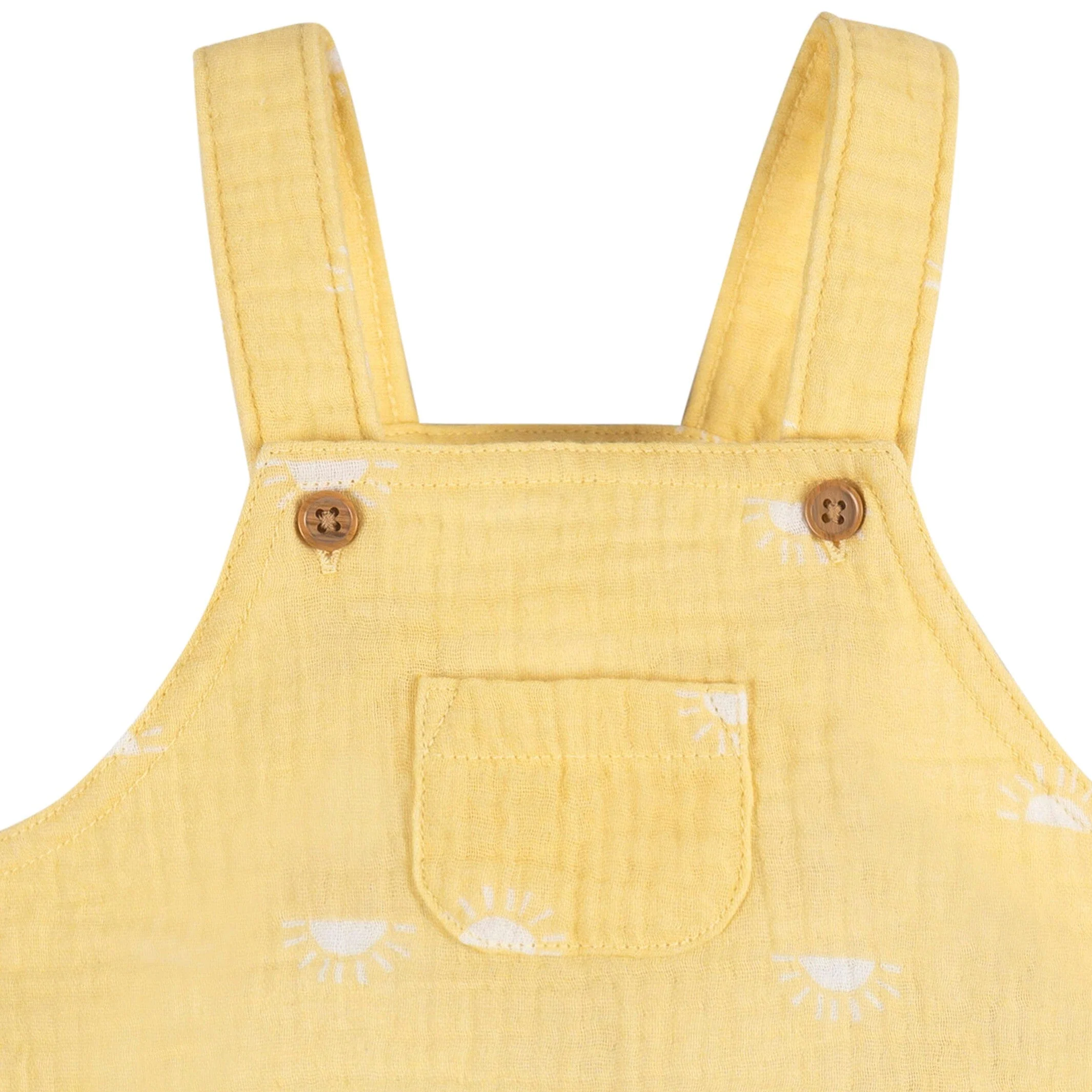 Baby 2-Piece Cotton Gauze Sunrise Overall Romper with T-Shirt Set - Image 4