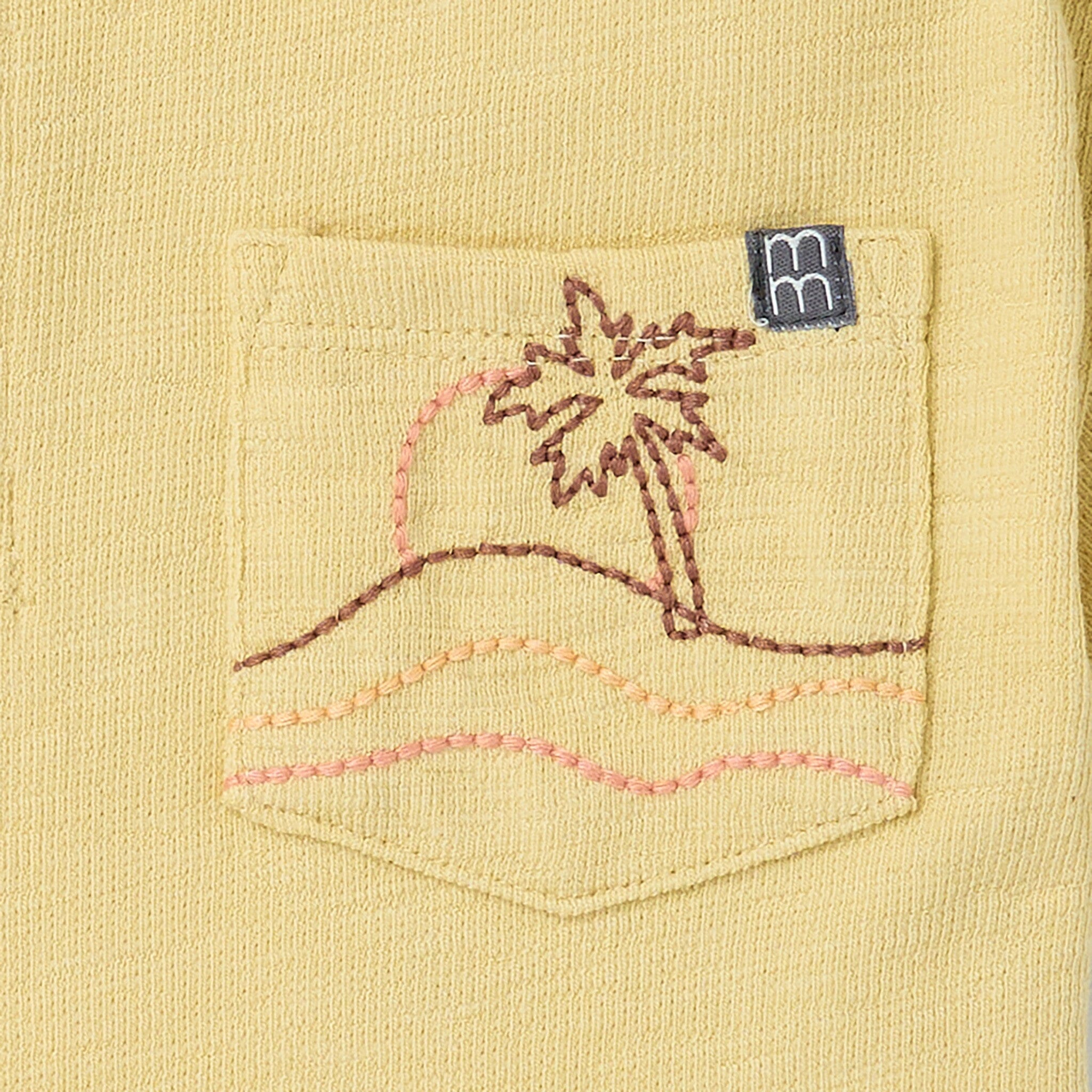 2-Piece Boys Yellow Palm Tree Polo Shirt and Shorts Set - Image 4