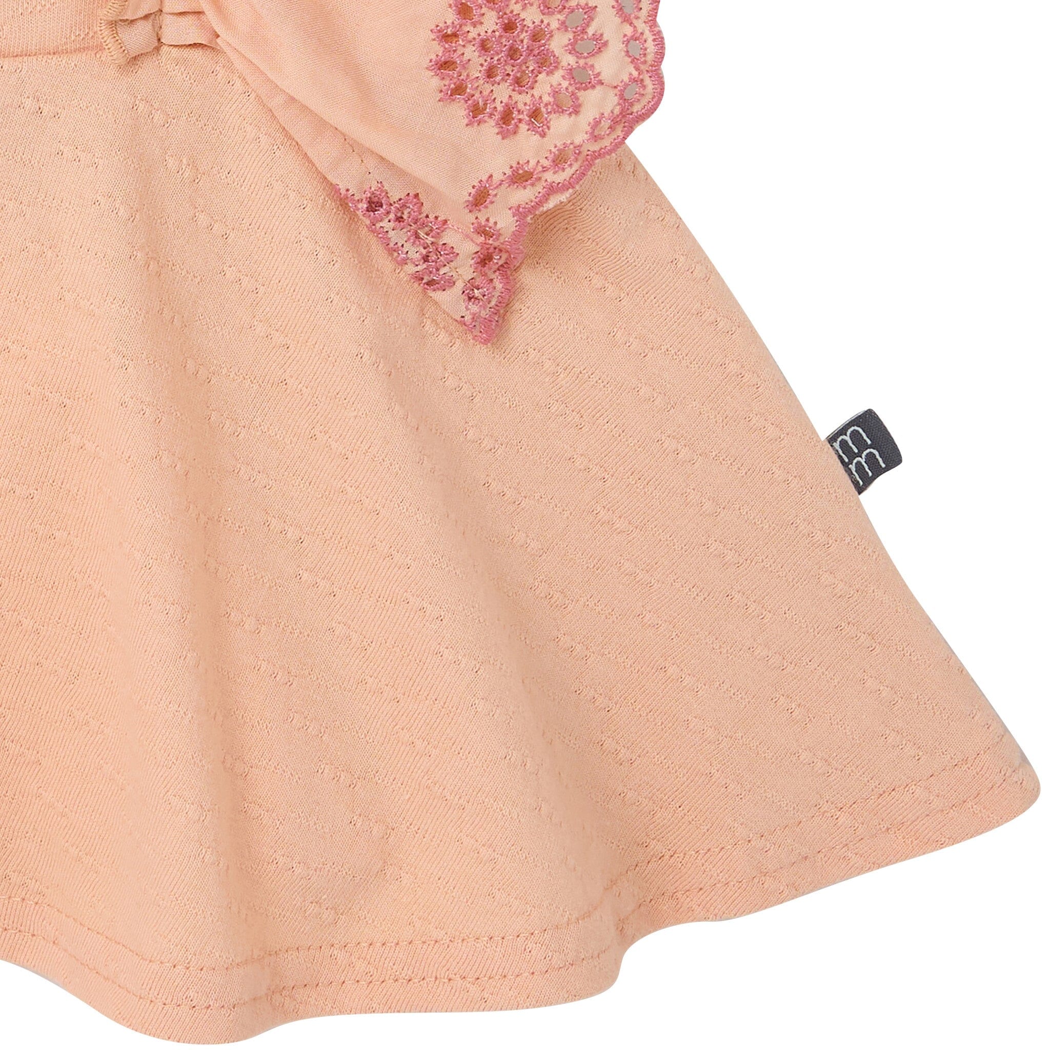 2-Piece Infant & Kids Girls Apricot Cream Eyelet Top and Shorts Set - Image 4