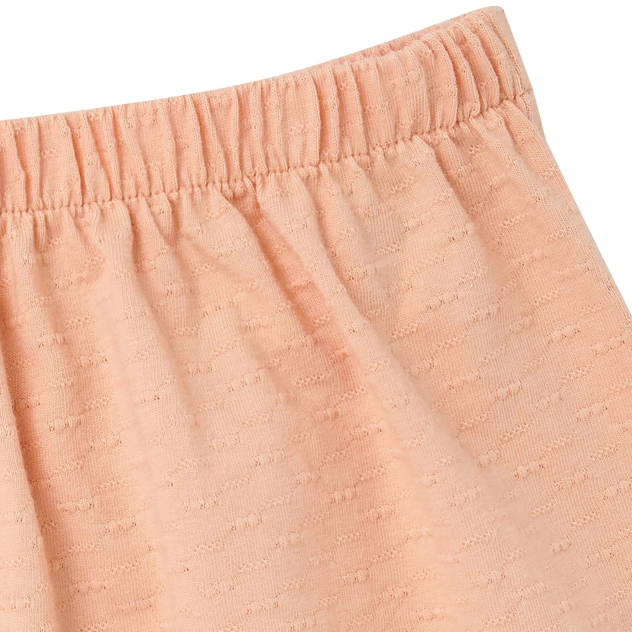 2-Piece Infant & Kids Girls Apricot Cream Eyelet Top and Shorts Set - Image 7
