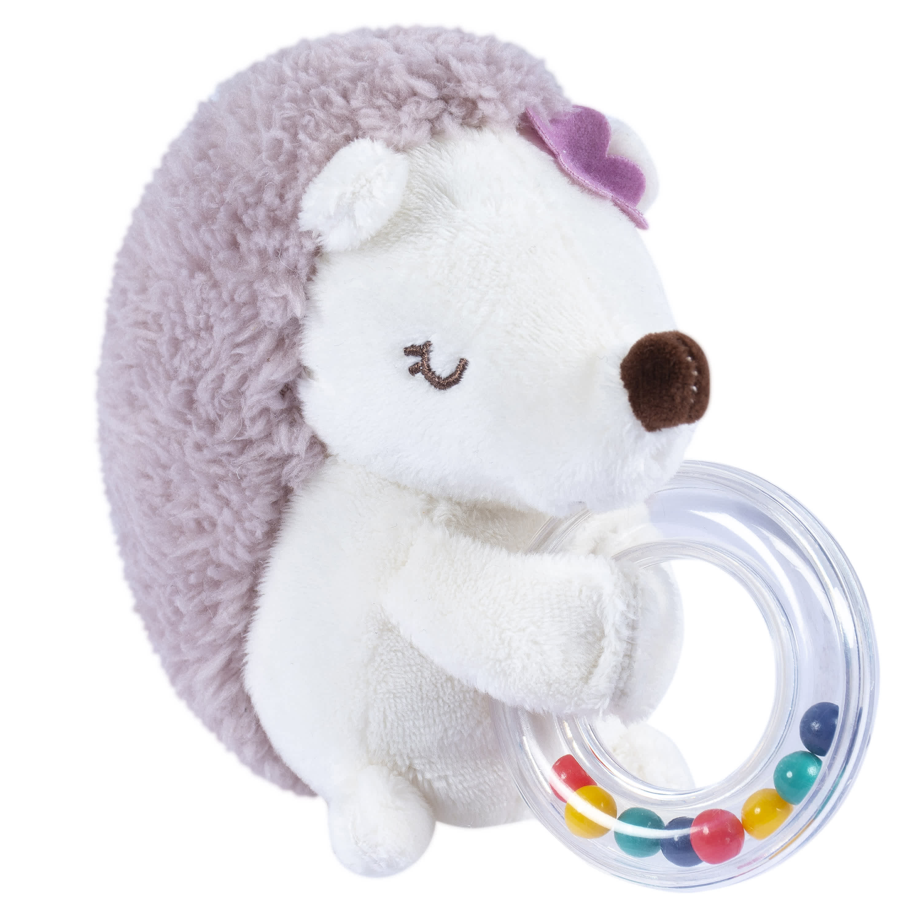 2-Piece Baby Girls Bunny & Hedgehog Rattle and Teether Set - Image 5