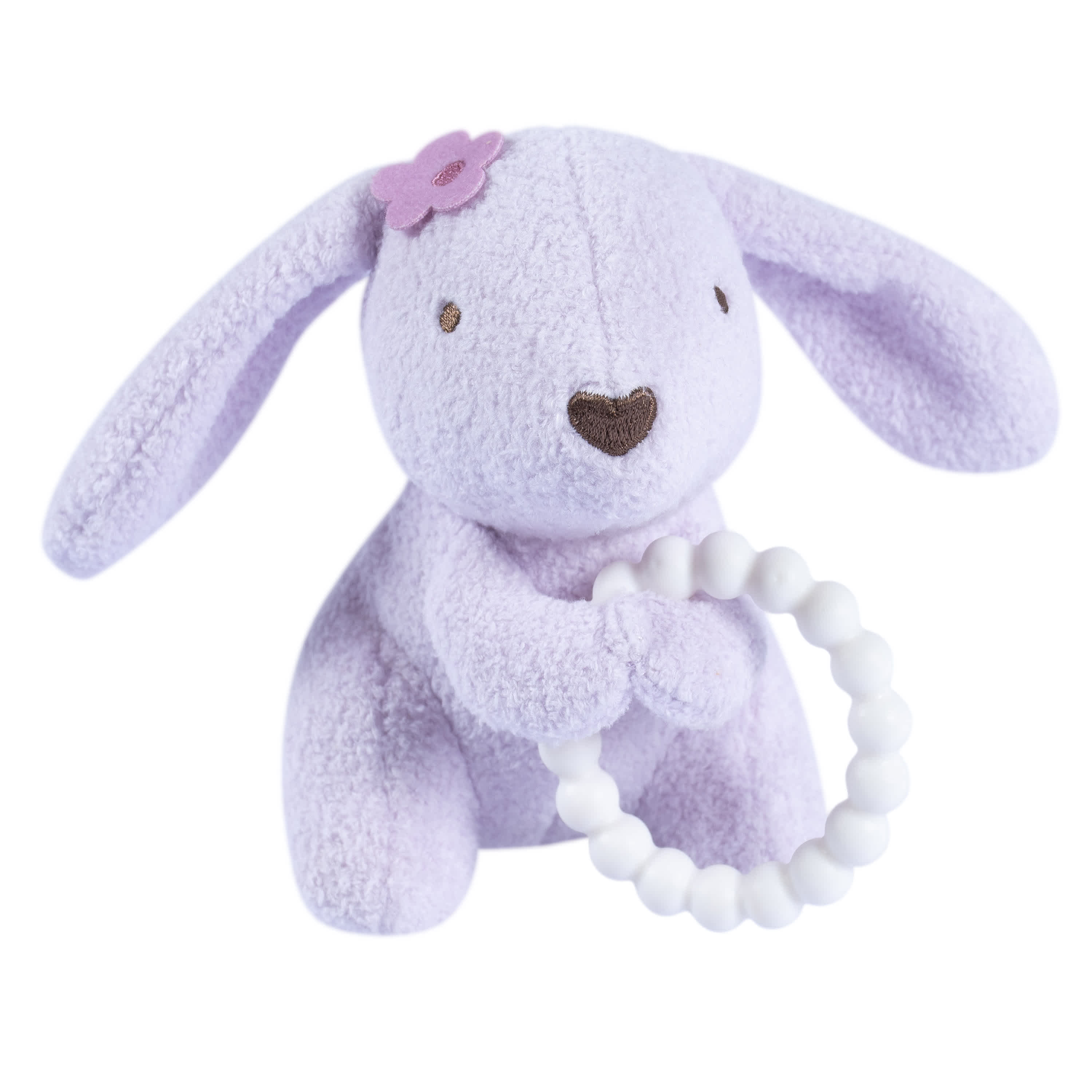 2-Piece Baby Girls Bunny & Hedgehog Rattle and Teether Set - Image 7