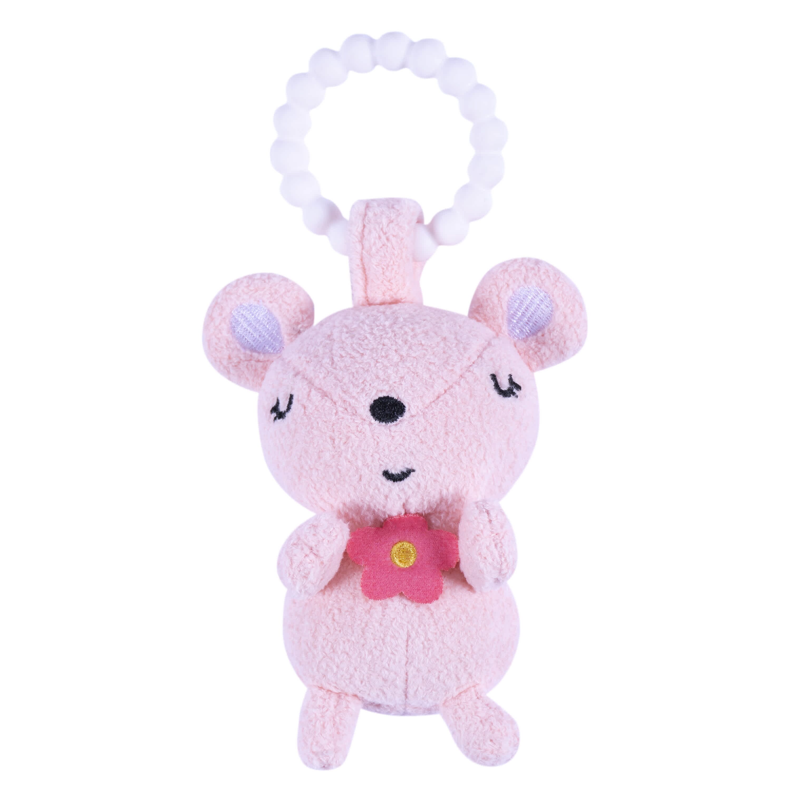 2-Piece Baby Girls Cat & Mouse Rattle and Teether Set - Image 7