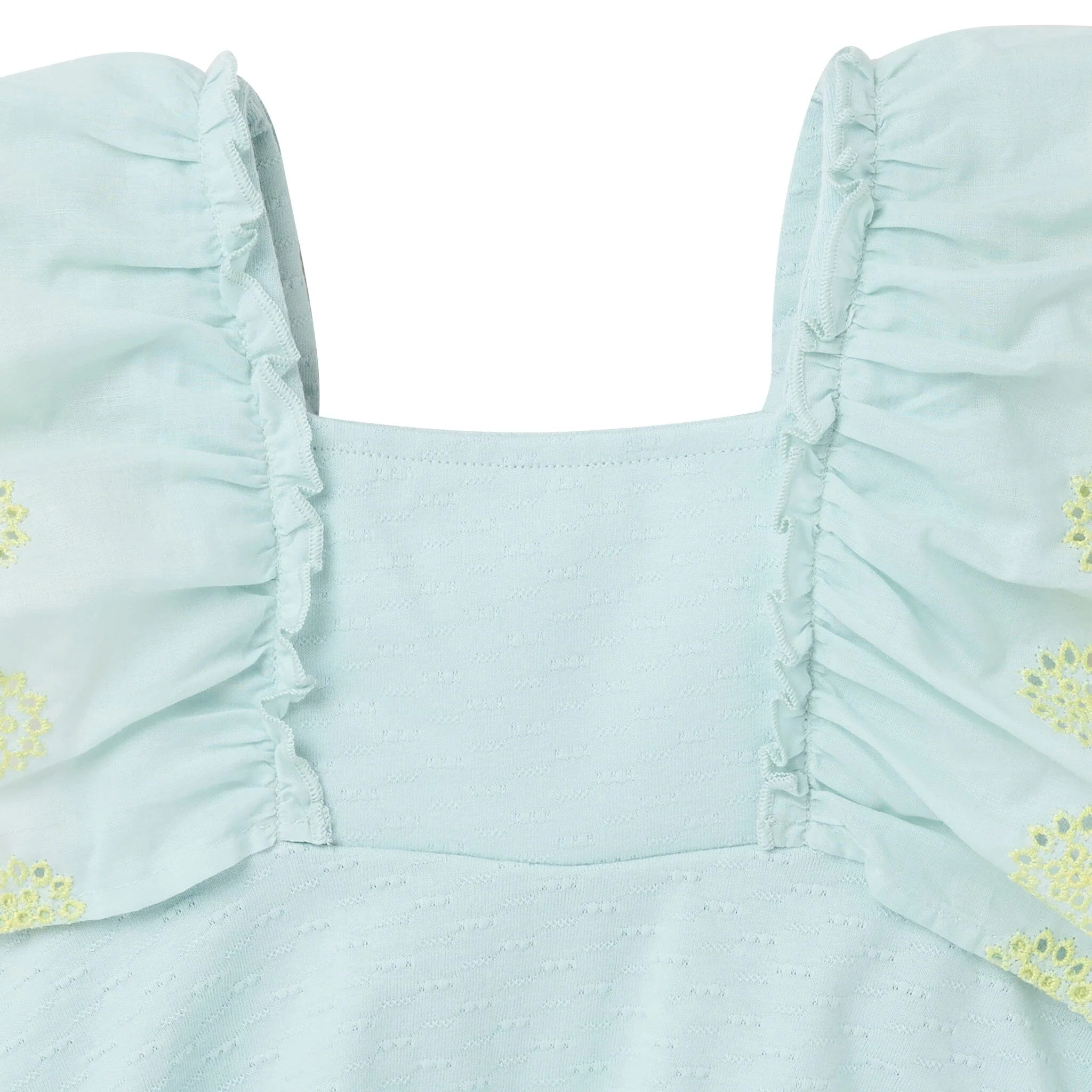 2-Piece Girls Misty Blue Eyelet Top and Shorts Set - Image 3