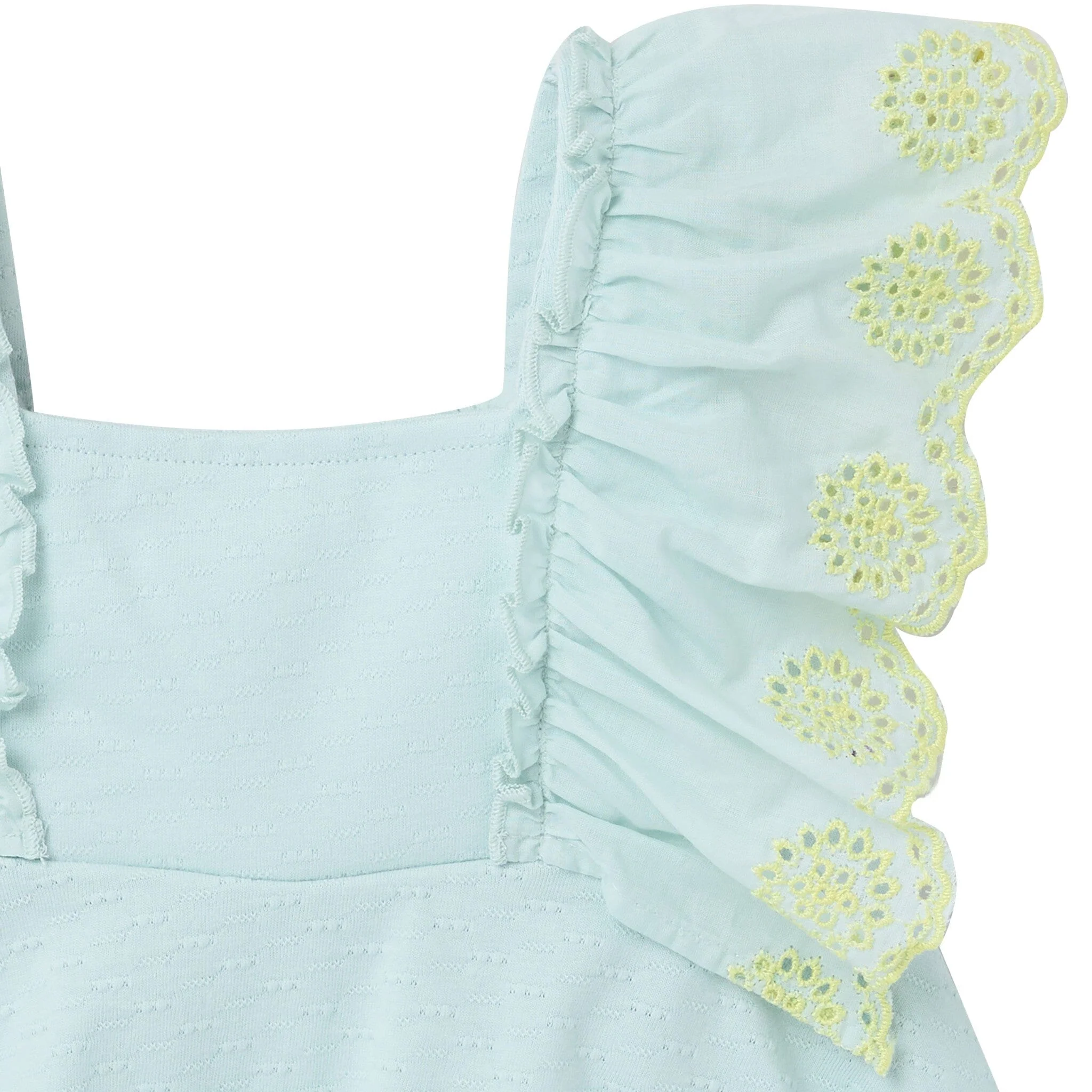 2-Piece Girls Misty Blue Eyelet Top and Shorts Set - Image 4
