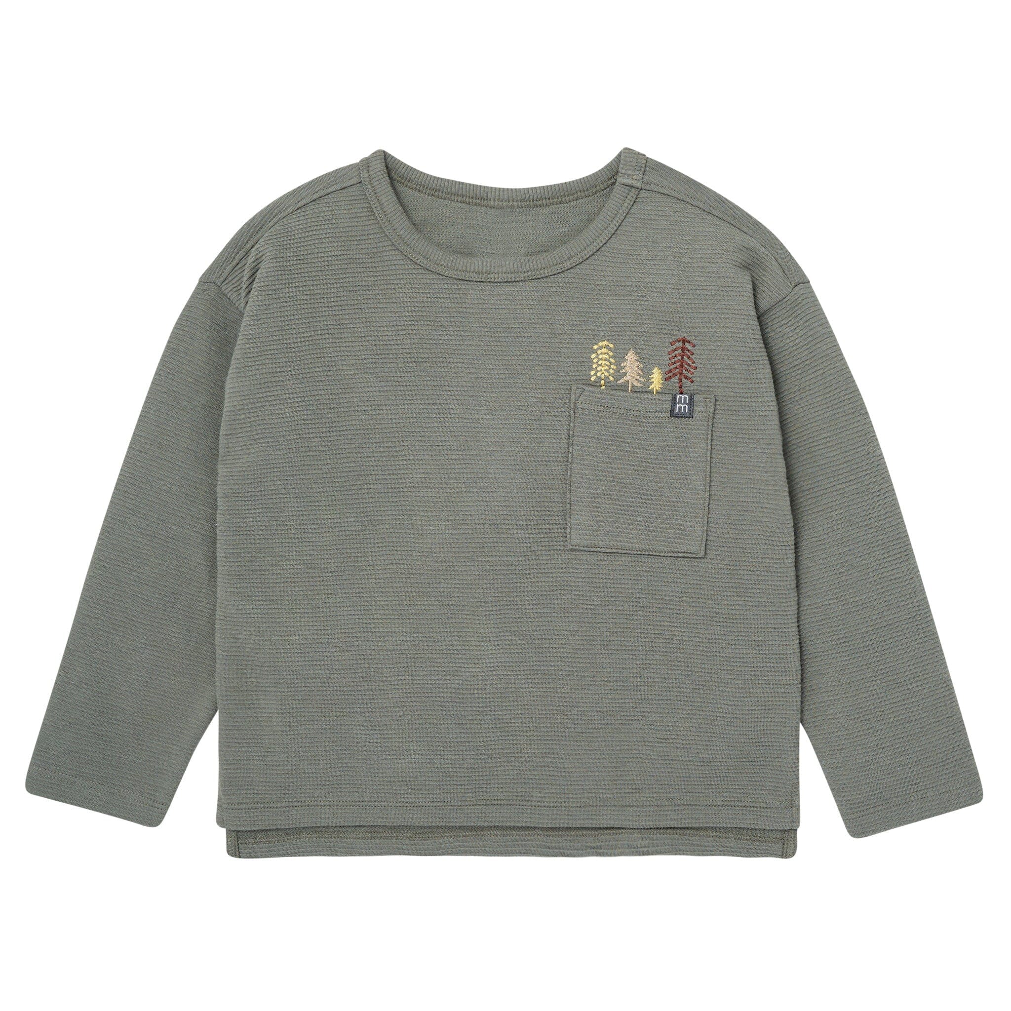 2-Piece Boys Olive Green Trees Long Sleeve T-Shirt and Jogger Set - Image 2