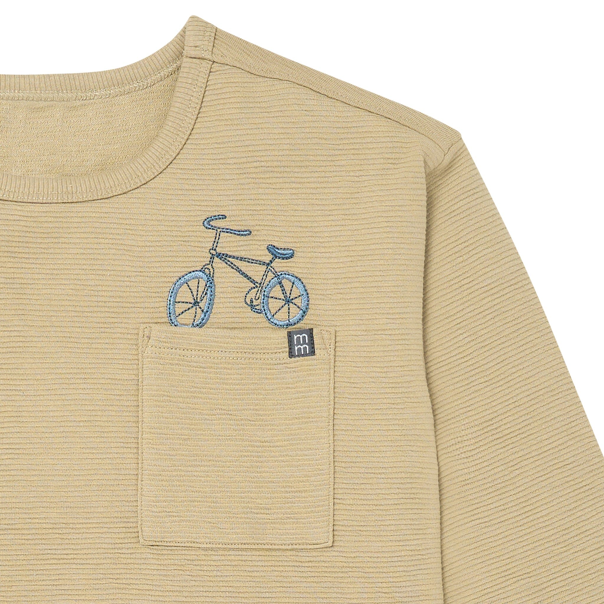 2-Piece Boys Olive Grey Bicycle Long Sleeve T-Shirt and Jogger Set - Image 5