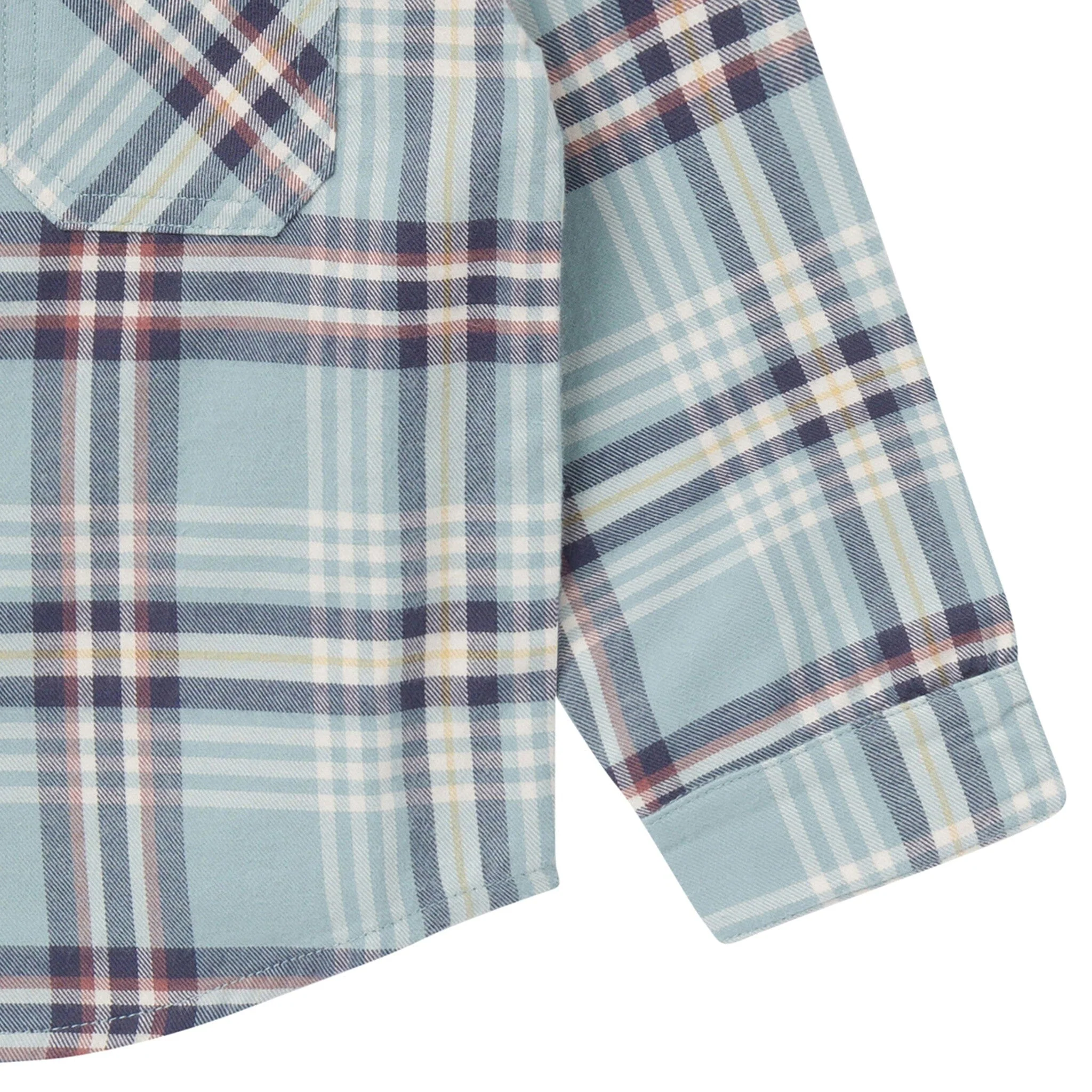 2-Piece Boys Blue Plaid Shirt and Pant Set - Image 4