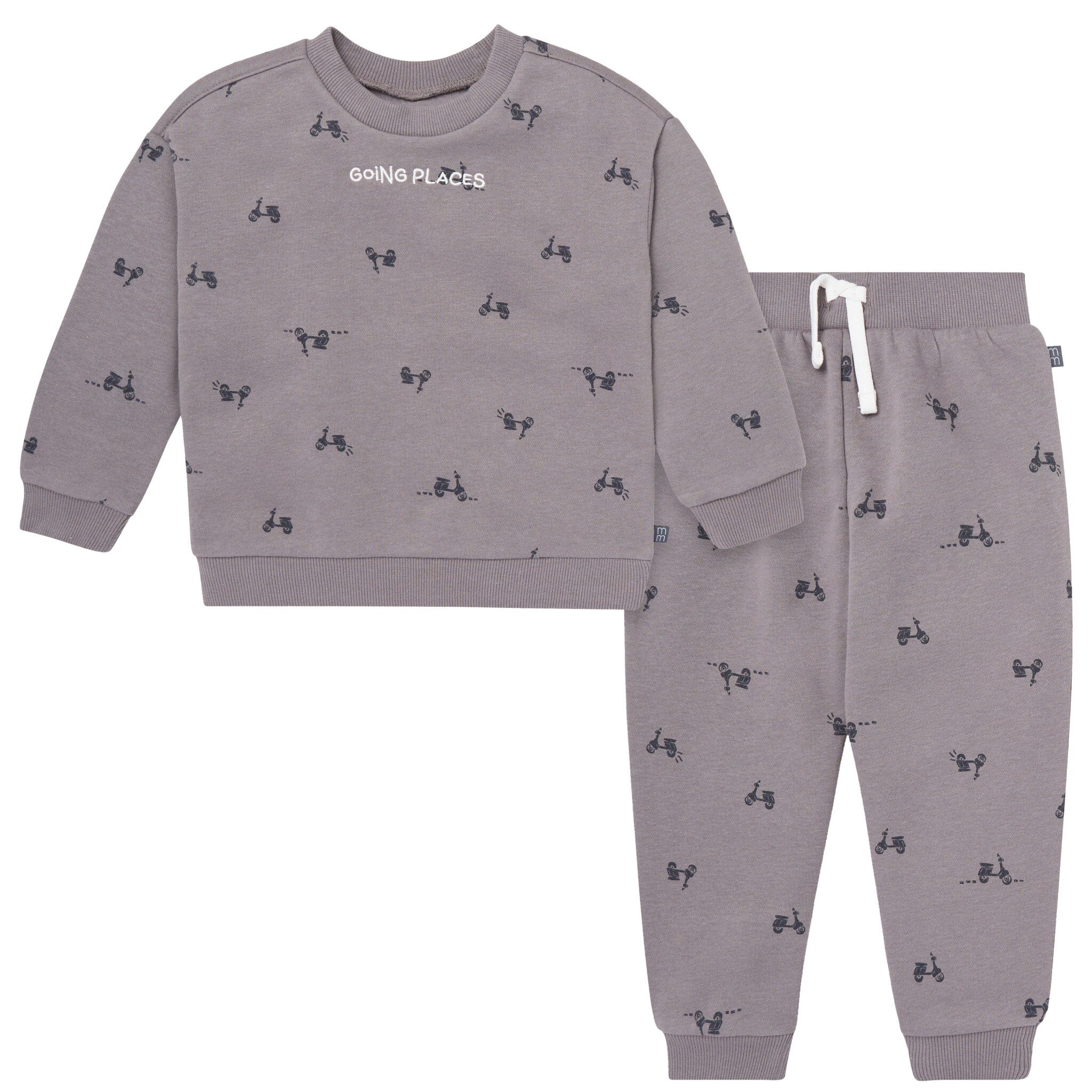 2-Piece Boys Grey Scooter Sweatshirt and Jogger Set