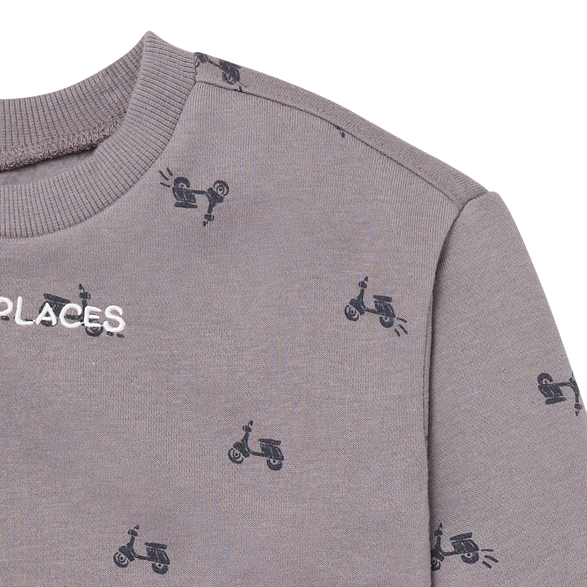 2-Piece Boys Grey Scooter Sweatshirt and Jogger Set - Image 5