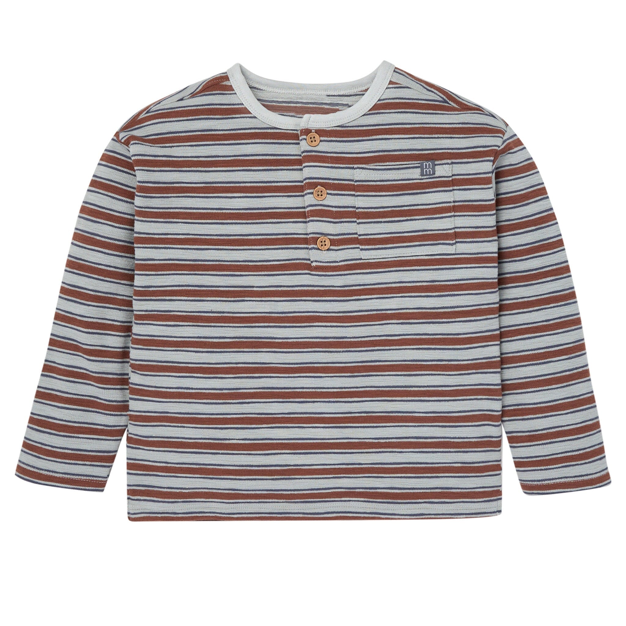 2-Piece Boys Wrought Iron Stripe Henley Top and Pant Set - Image 4