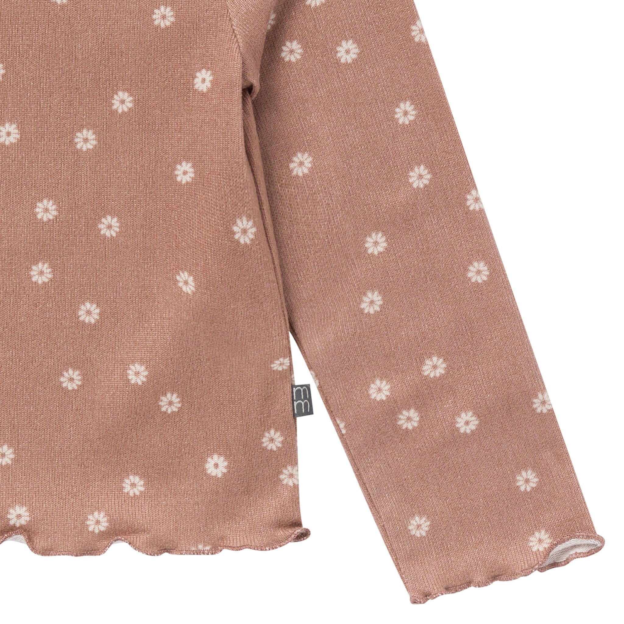 2-Piece Girls Brown Daisies Ruffle Collar Top and Flare Pant Set - Image 5
