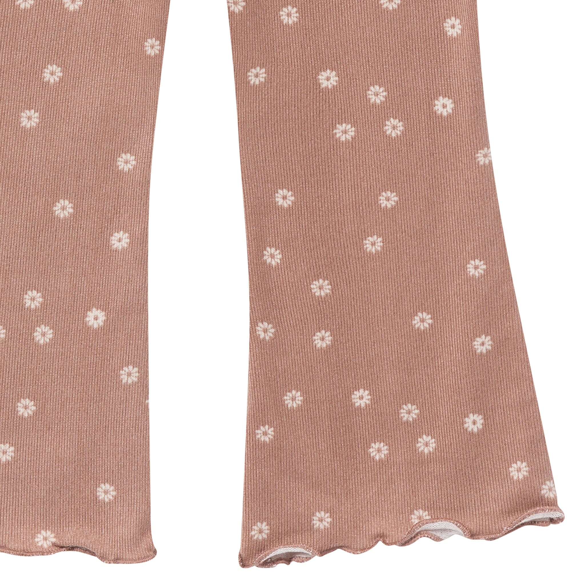 2-Piece Girls Brown Daisies Ruffle Collar Top and Flare Pant Set - Image 8