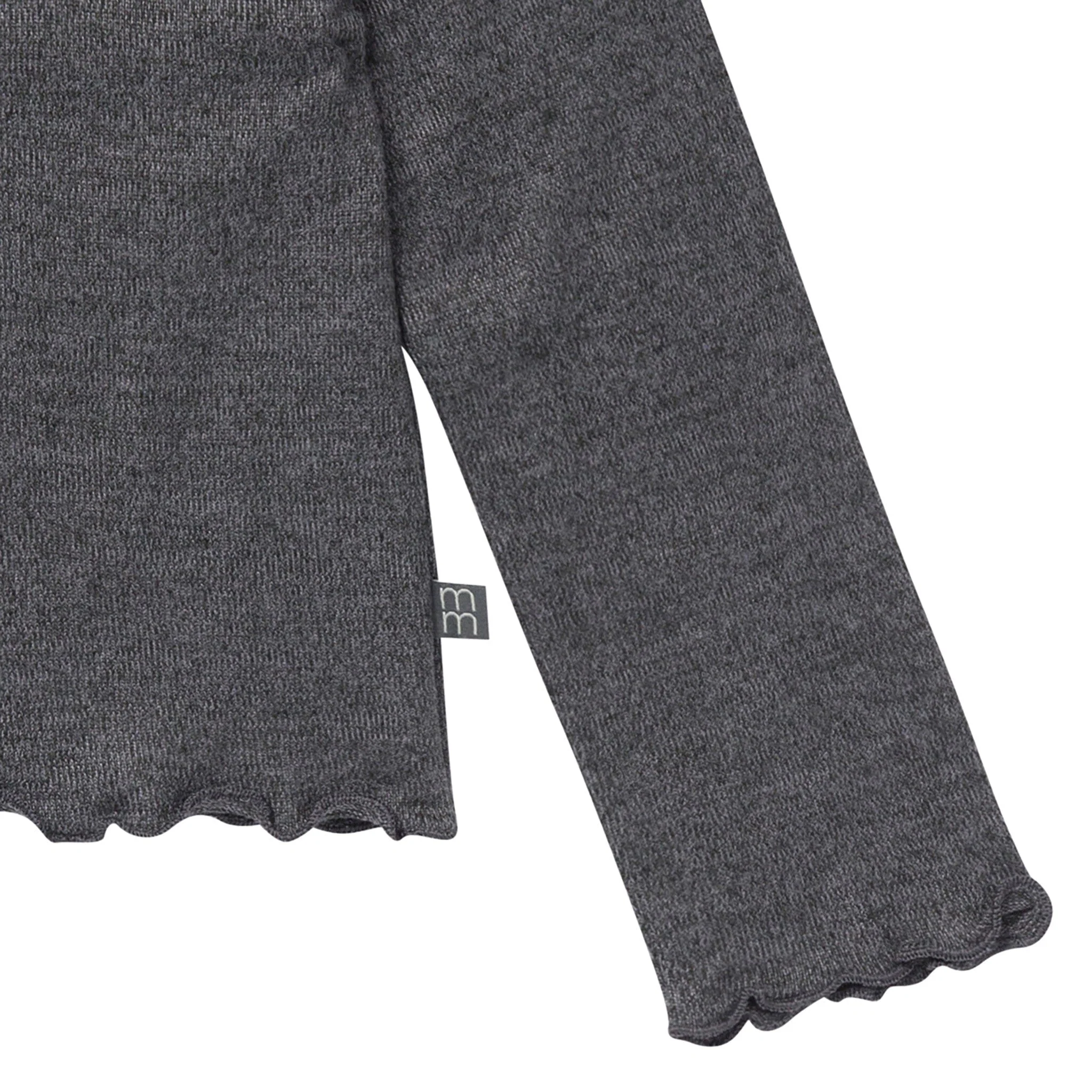 2-Piece Girls Dark Grey Ruffle Collar Top and Flare Pant Set - Image 6
