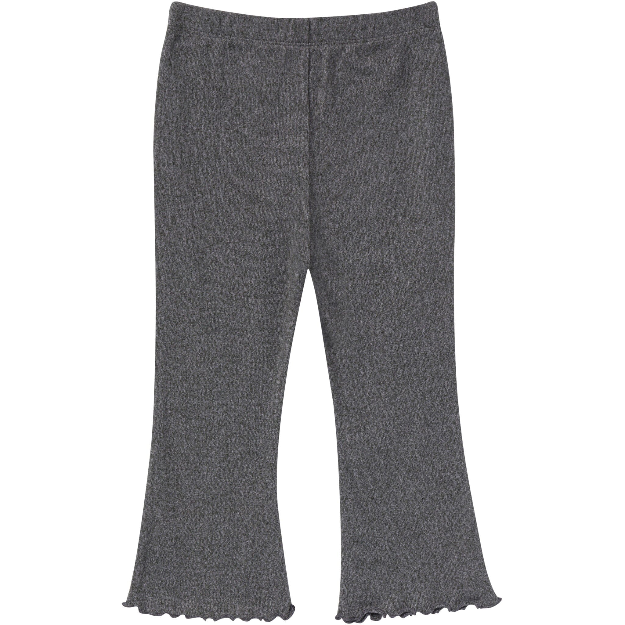 2-Piece Girls Dark Grey Ruffle Collar Top and Flare Pant Set - Image 7