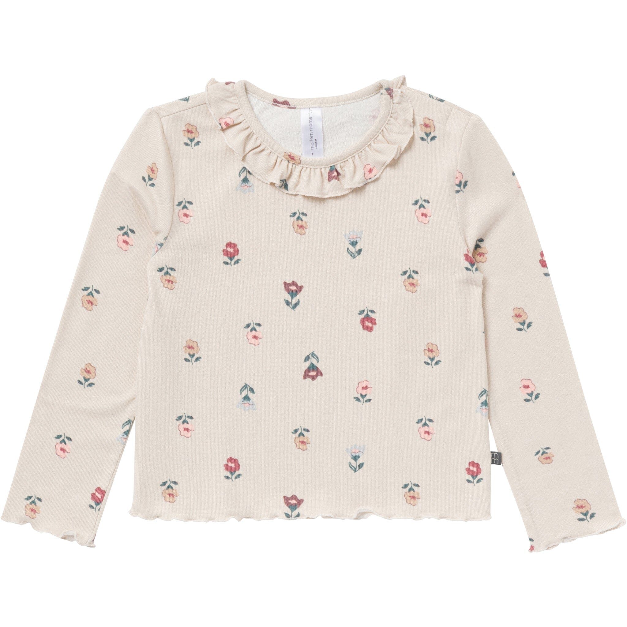 2-Piece Girls Small Flowers Ruffle Collar Top and Flare Pant Set - Image 5