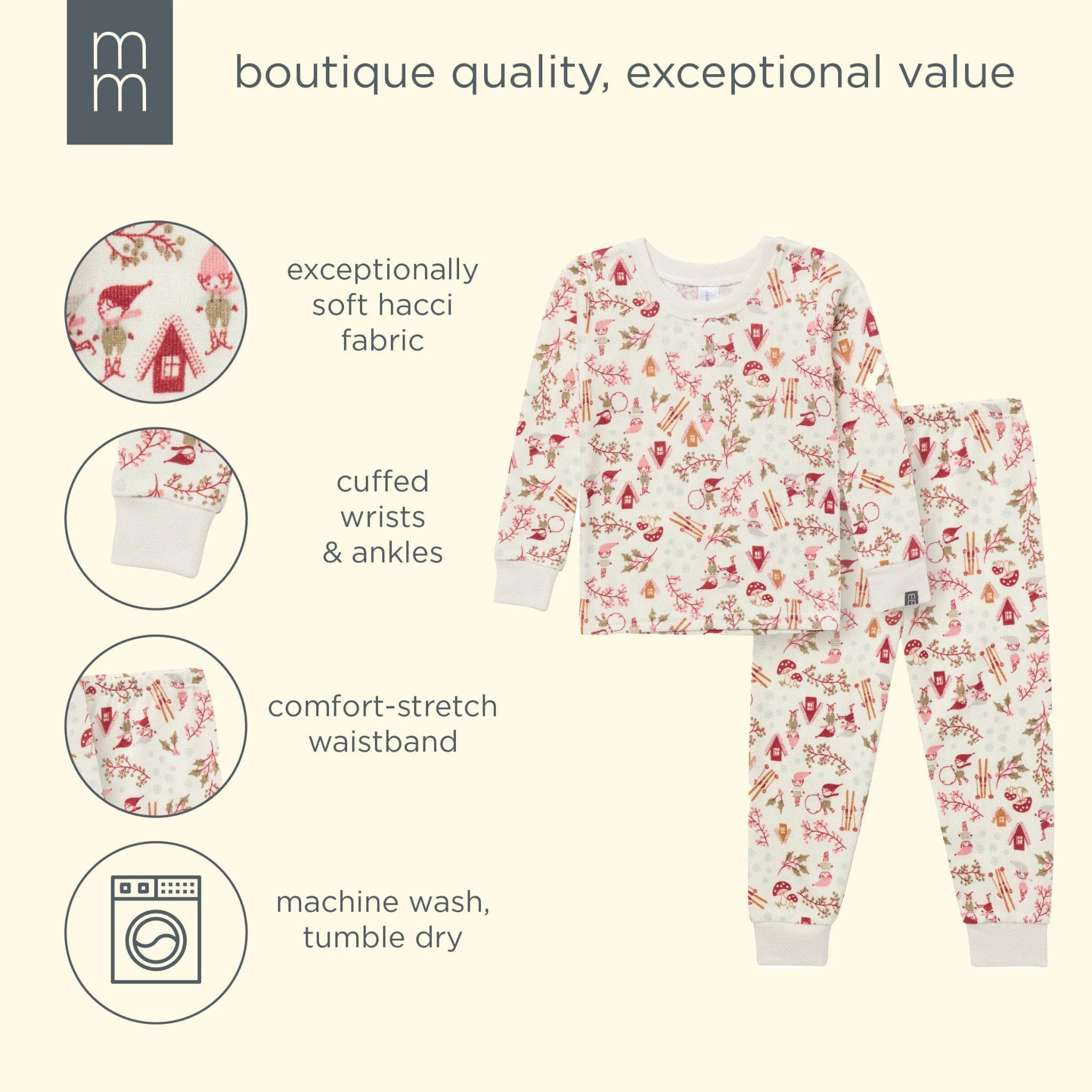 2-Piece Girls Winter Joy Snug Fit Pajama Set - Image 6
