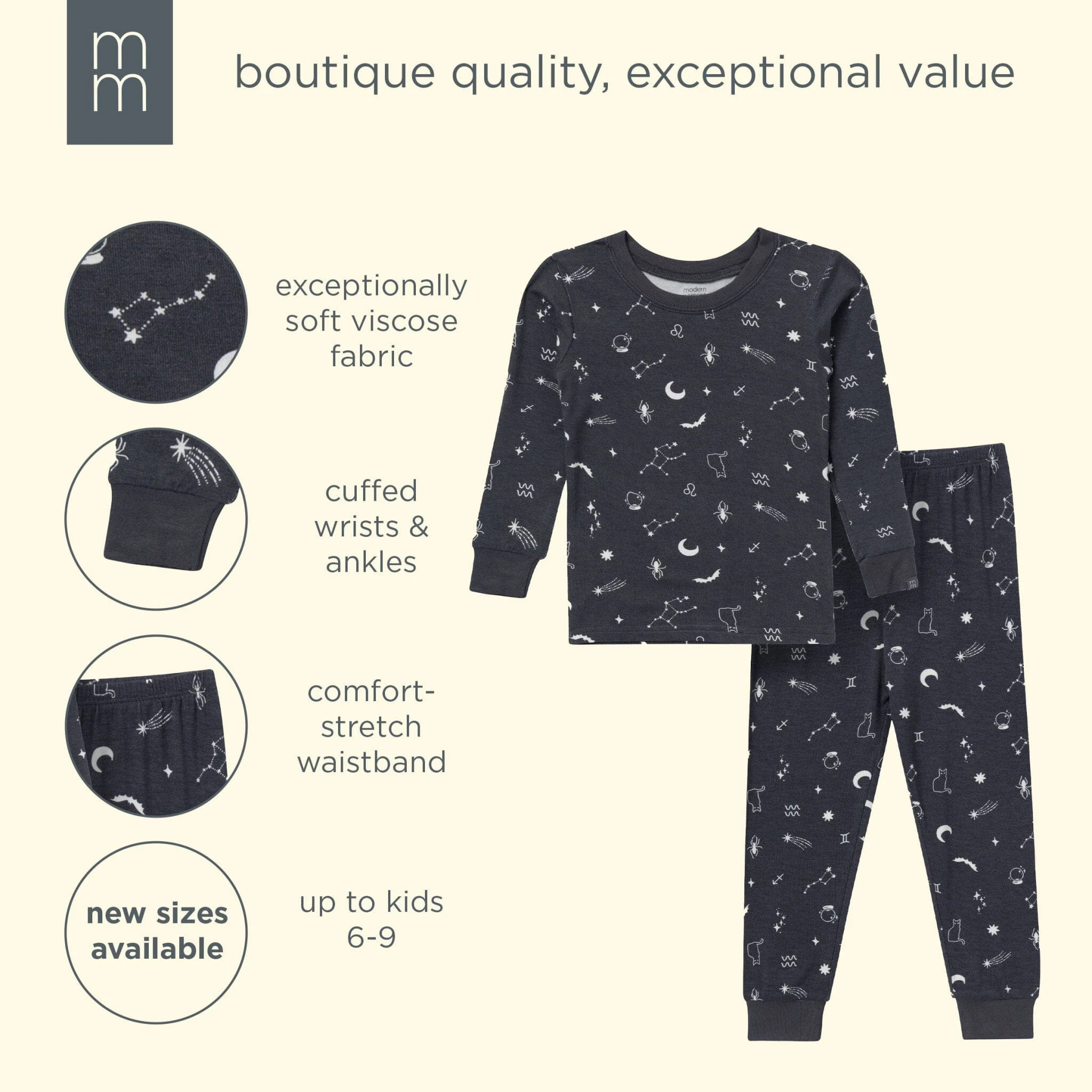 2-Piece Neutral Halloween Night Viscose Snug Fit Pajama Set - Image 8