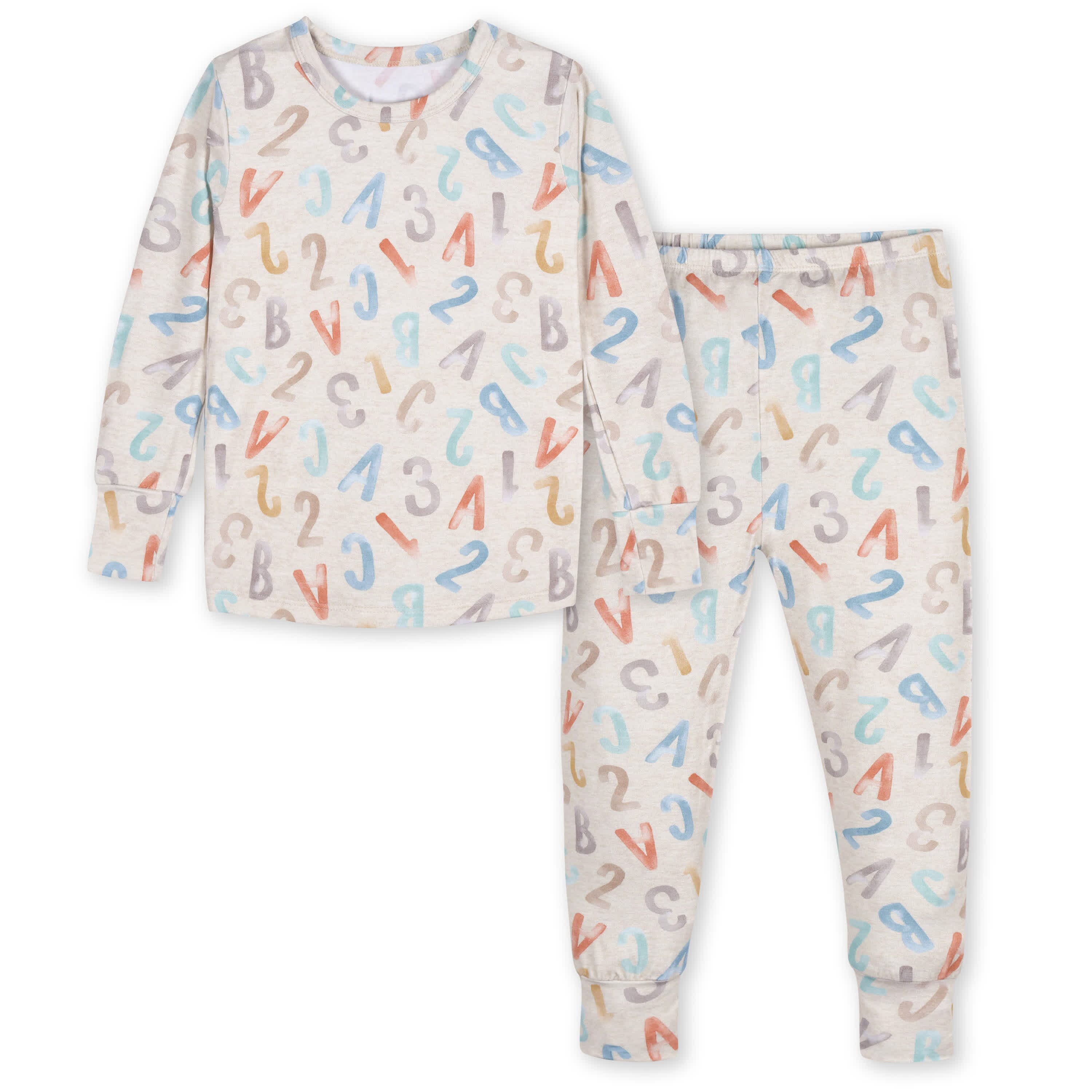 2-Piece Infant & Toddler Alphabet Soup Buttery Soft Viscose Made from Eucalyptus Snug Fit Pajamas - Image 2