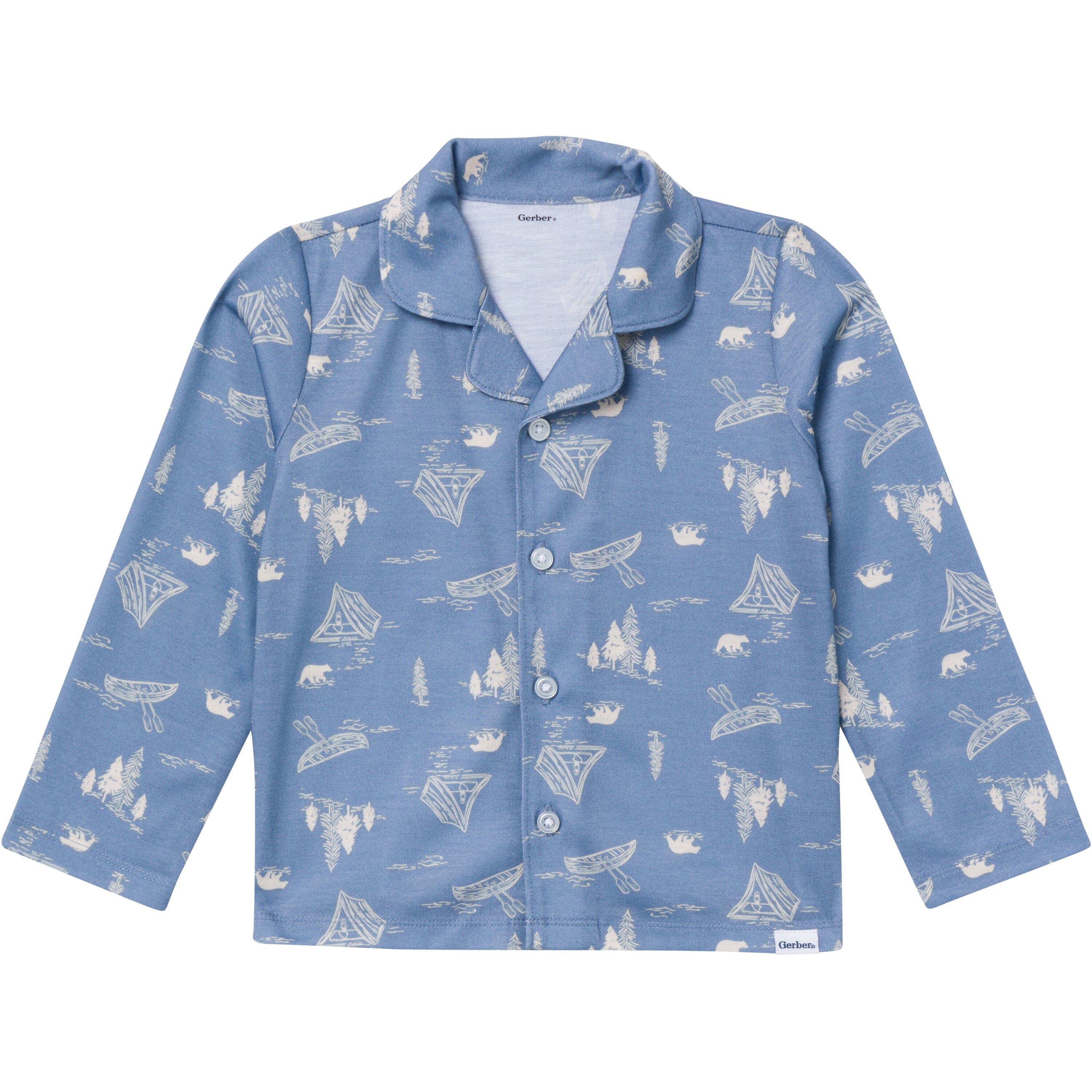 2-Piece Infant & Toddler Boys Bear Button Up Pajama Set - Image 2