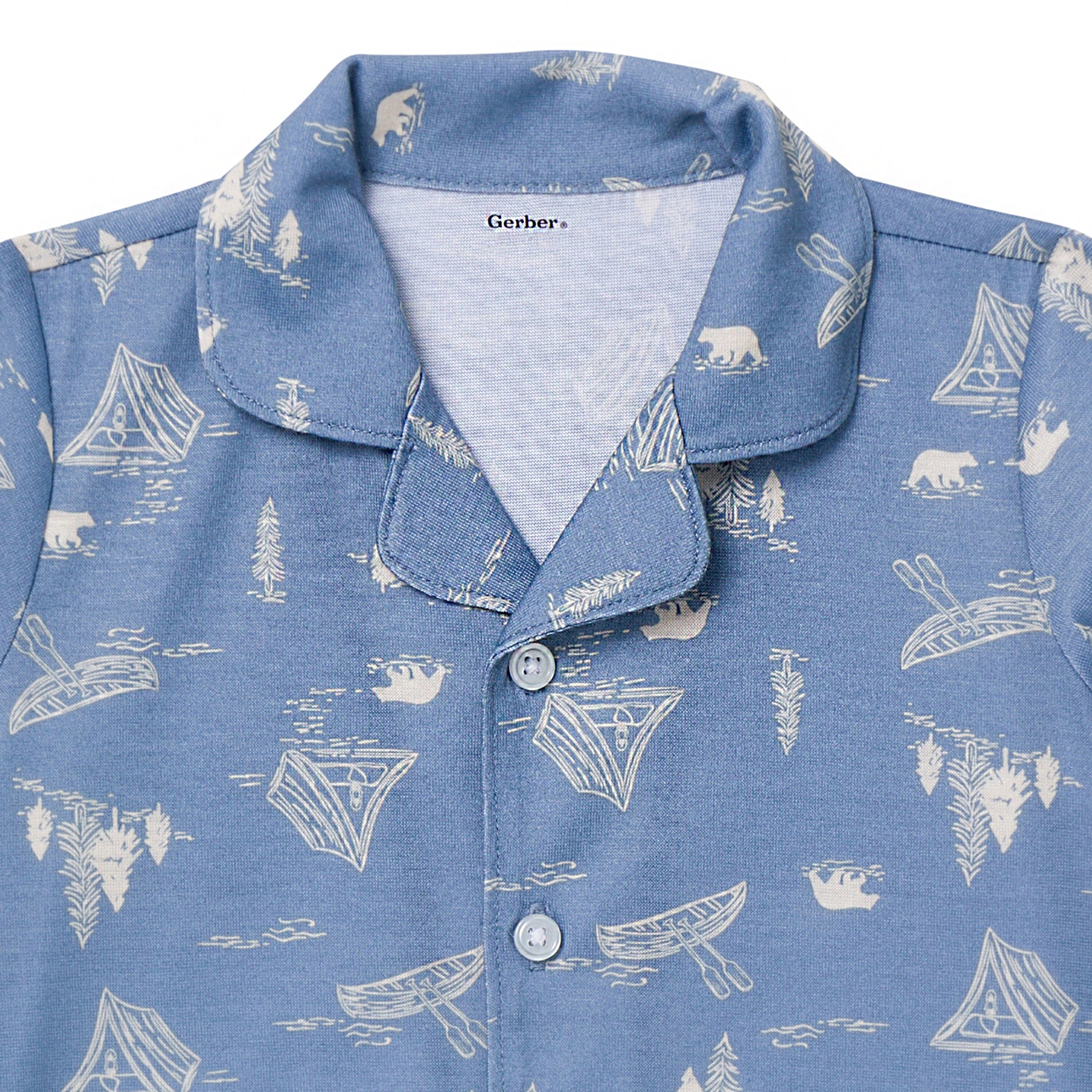 2-Piece Infant & Toddler Boys Bear Button Up Pajama Set - Image 3