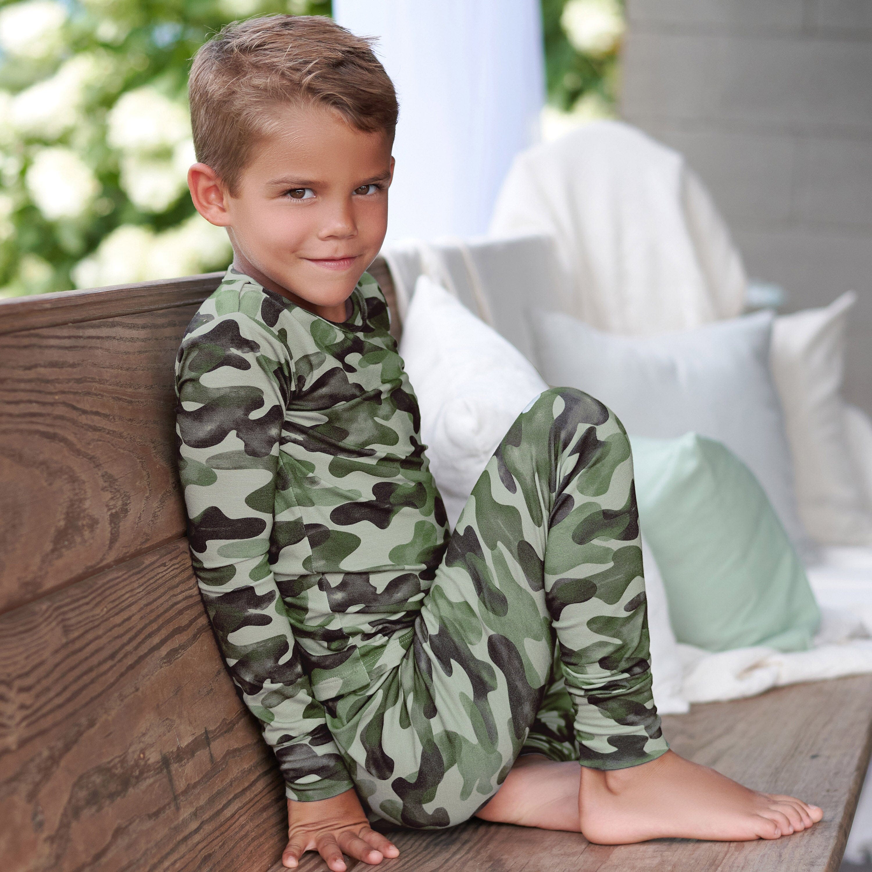 2-Piece Infant & Toddler Hide & Seek Camo Buttery Soft Viscose Made from Eucalyptus Snug Fit Pajamas - Image 3