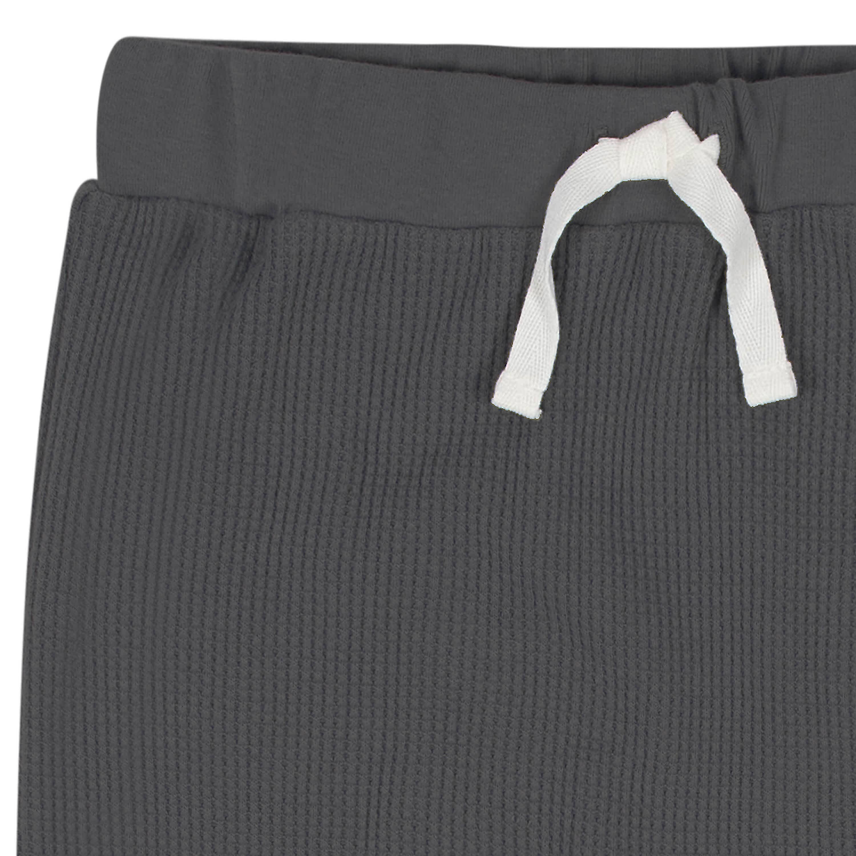 2-Piece Infant & Toddler Boys Charcoal Waffle Hoodie & Jogger Set - Image 9