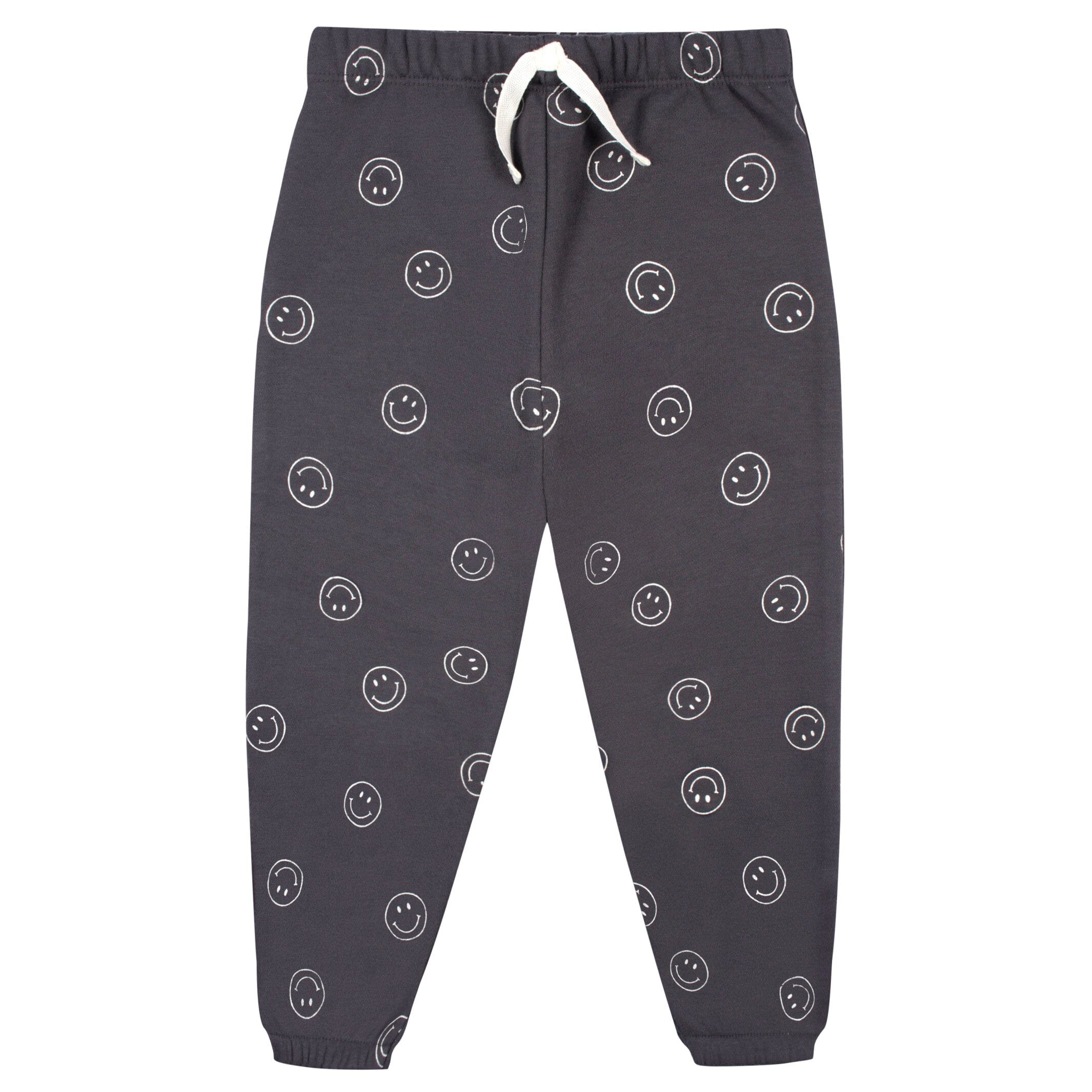 2-Piece Infant and Toddler Boys Charcoal Smiley Sweatshirt & Pant Set - Image 3