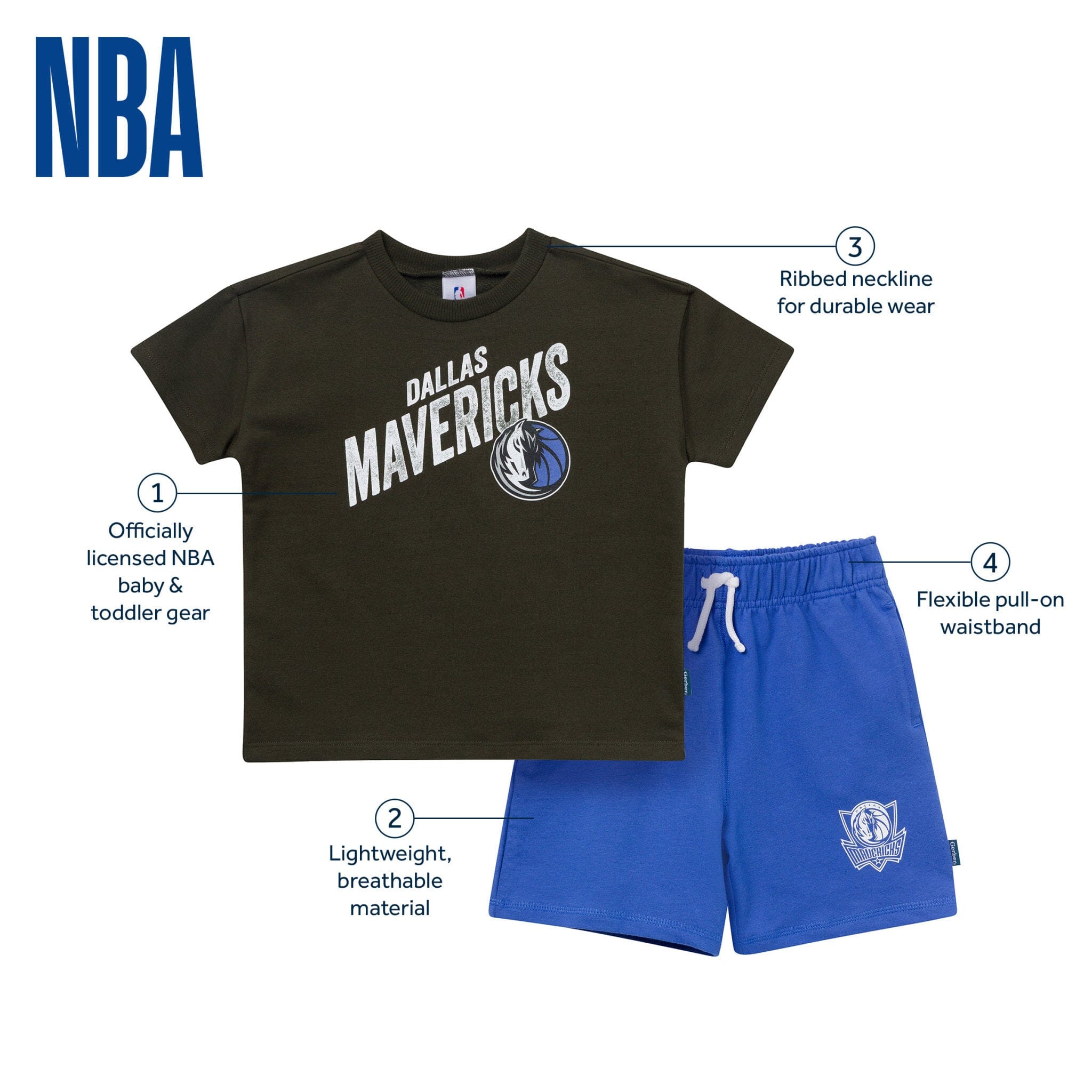 2-Piece Infant & Toddler Boys Dallas Mavericks T-Shirt & Shorts Set - Image 5