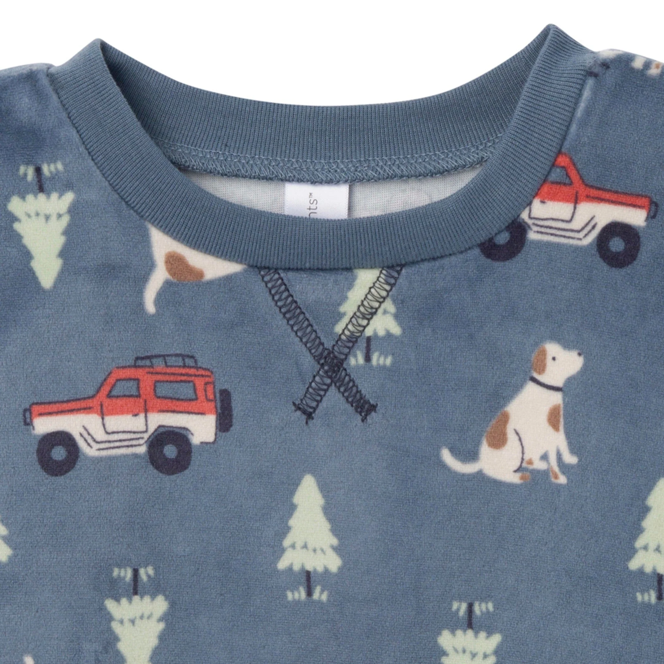 2-Piece Infant & Toddler Boys Dark Blue Camp Fleece Pajama Set - Image 3