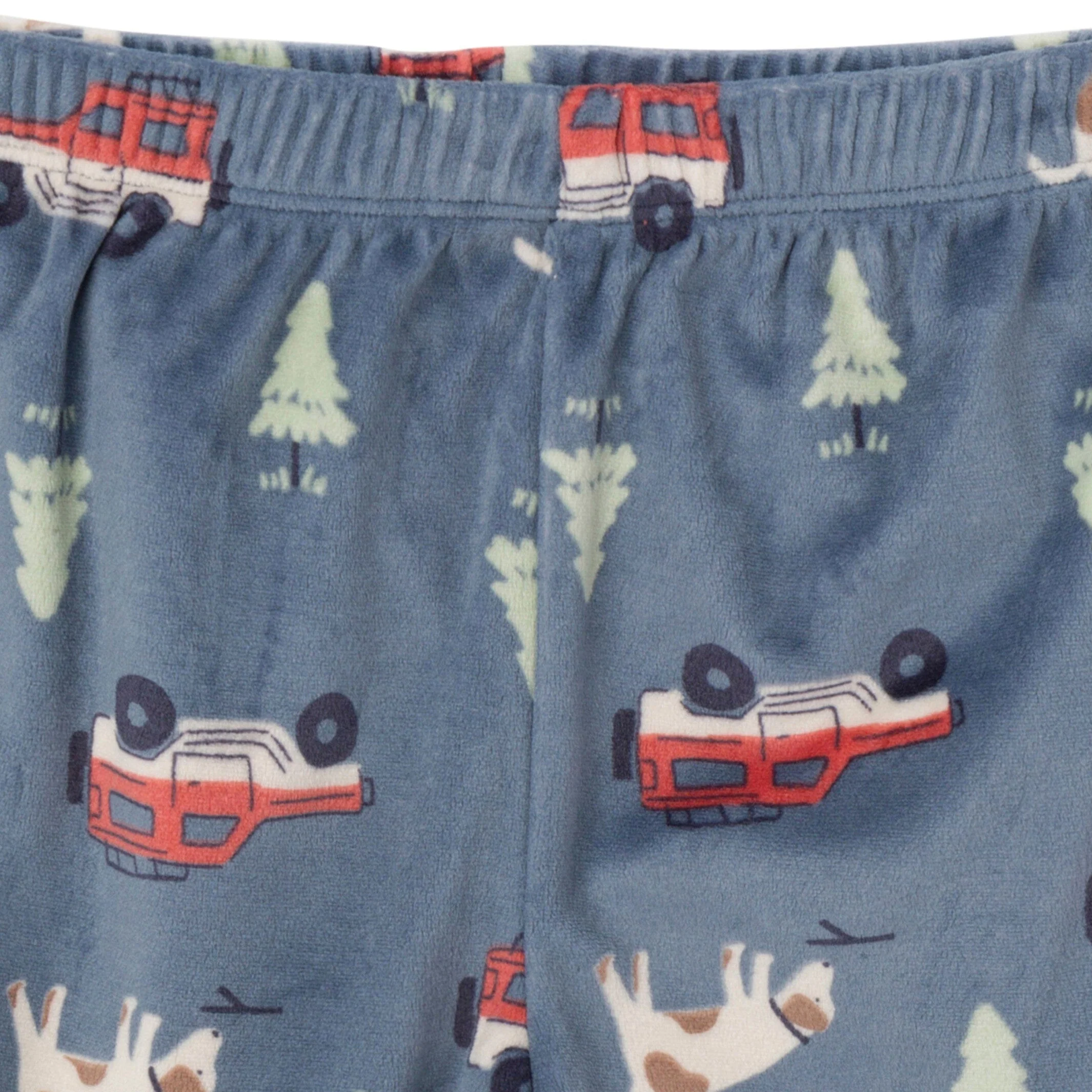 2-Piece Infant & Toddler Boys Dark Blue Camp Fleece Pajama Set - Image 6