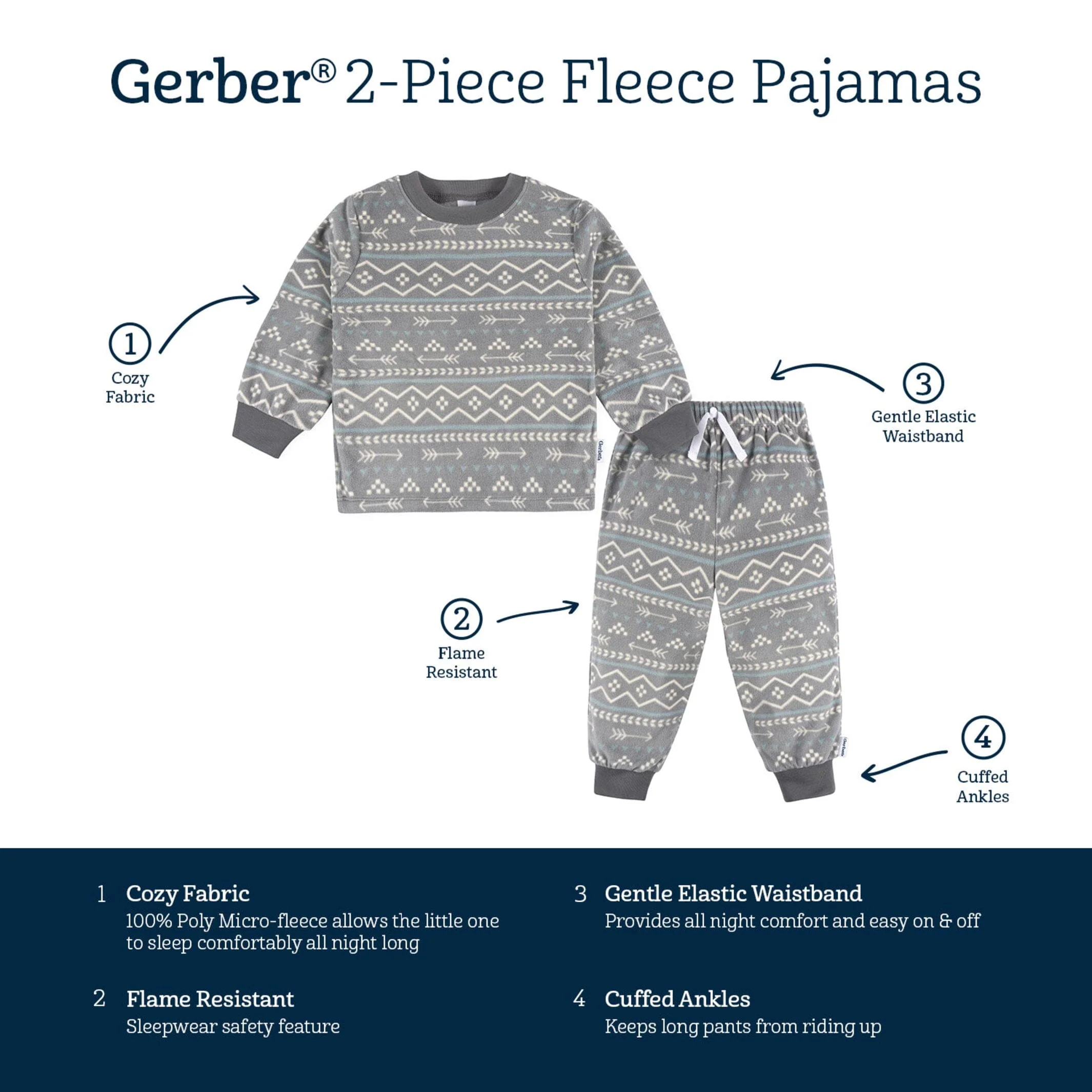 2-Piece Infant & Toddler Boys Fair Isle Fleece Pajamas - Image 8