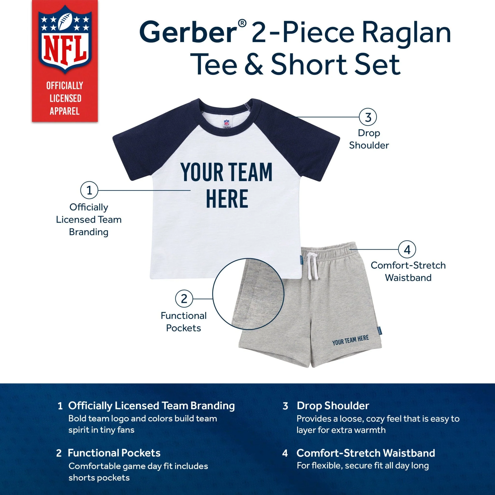2-Piece Infant & Toddler Boys New York Giants T-Shirt and Shorts Set - Image 5