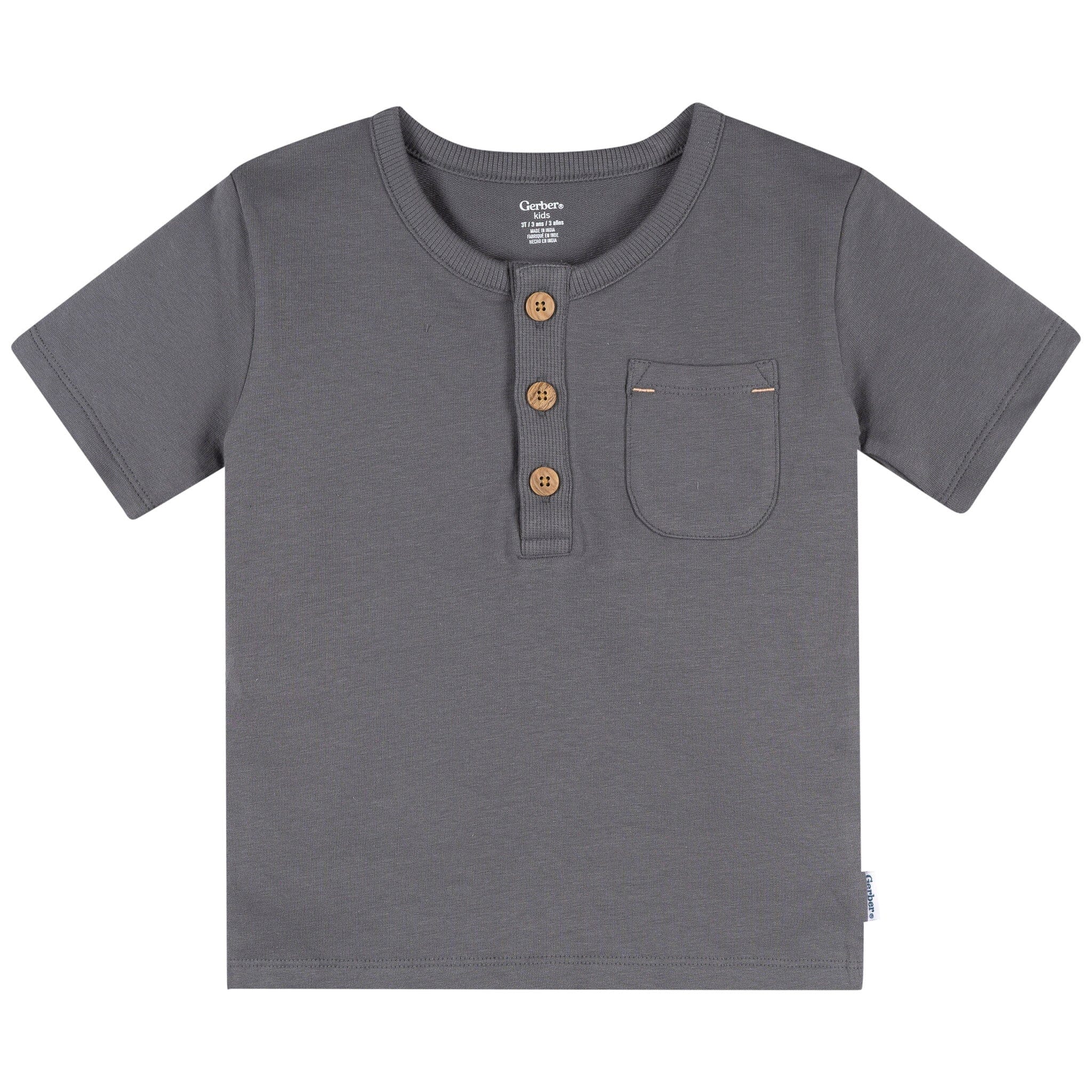 2-Piece Infant & Toddler Boys Palm Tree Henley Top and Shorts Set - Image 2