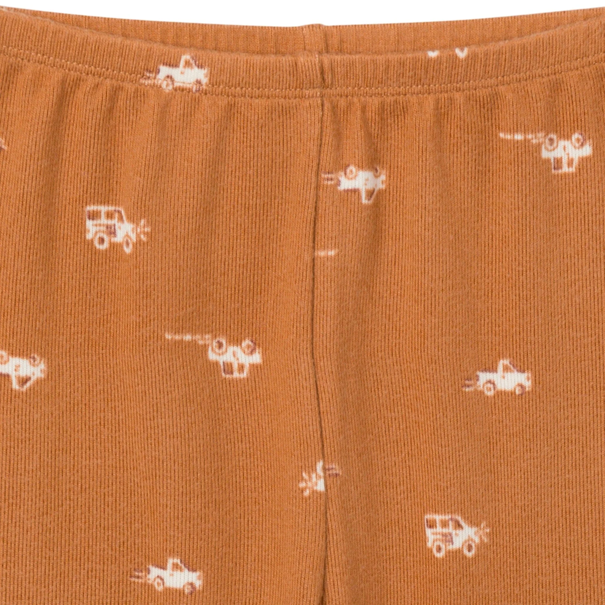 2-Piece Infant & Toddler Boys Lt Med Brown Cars Pajama Set - Image 6