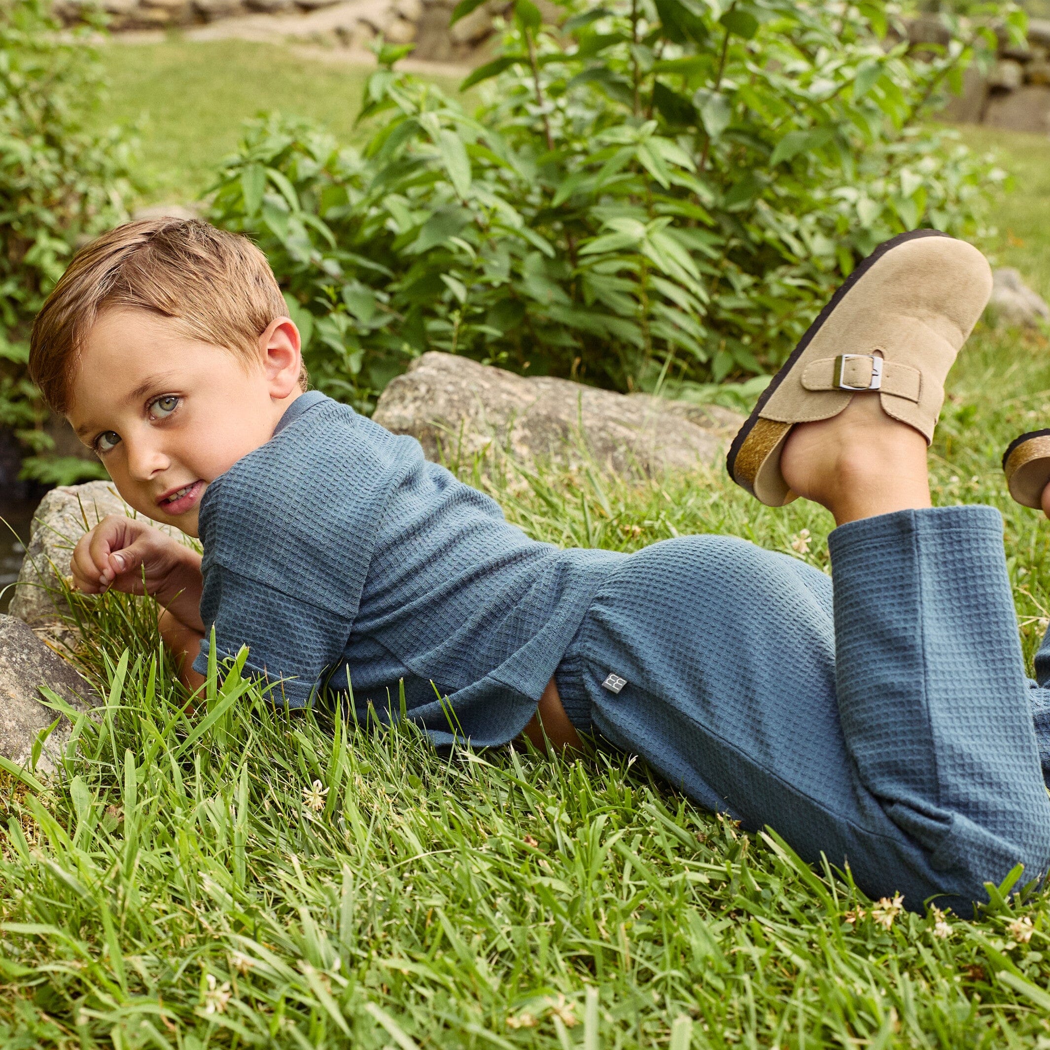 2-Piece Infant & Toddler Boys Navy Pants and Shirt Set - Image 2