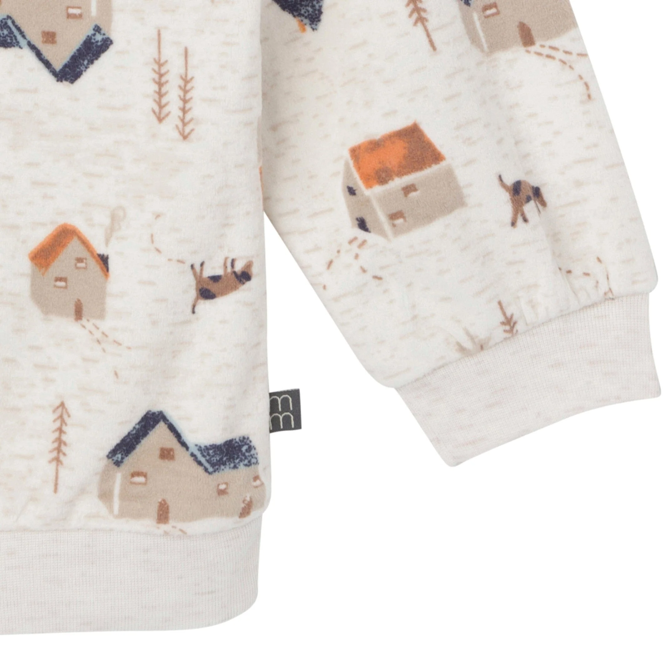 2-Piece Infant & Toddler Boys Oatmeal Village Fleece Pajama Set - Image 5