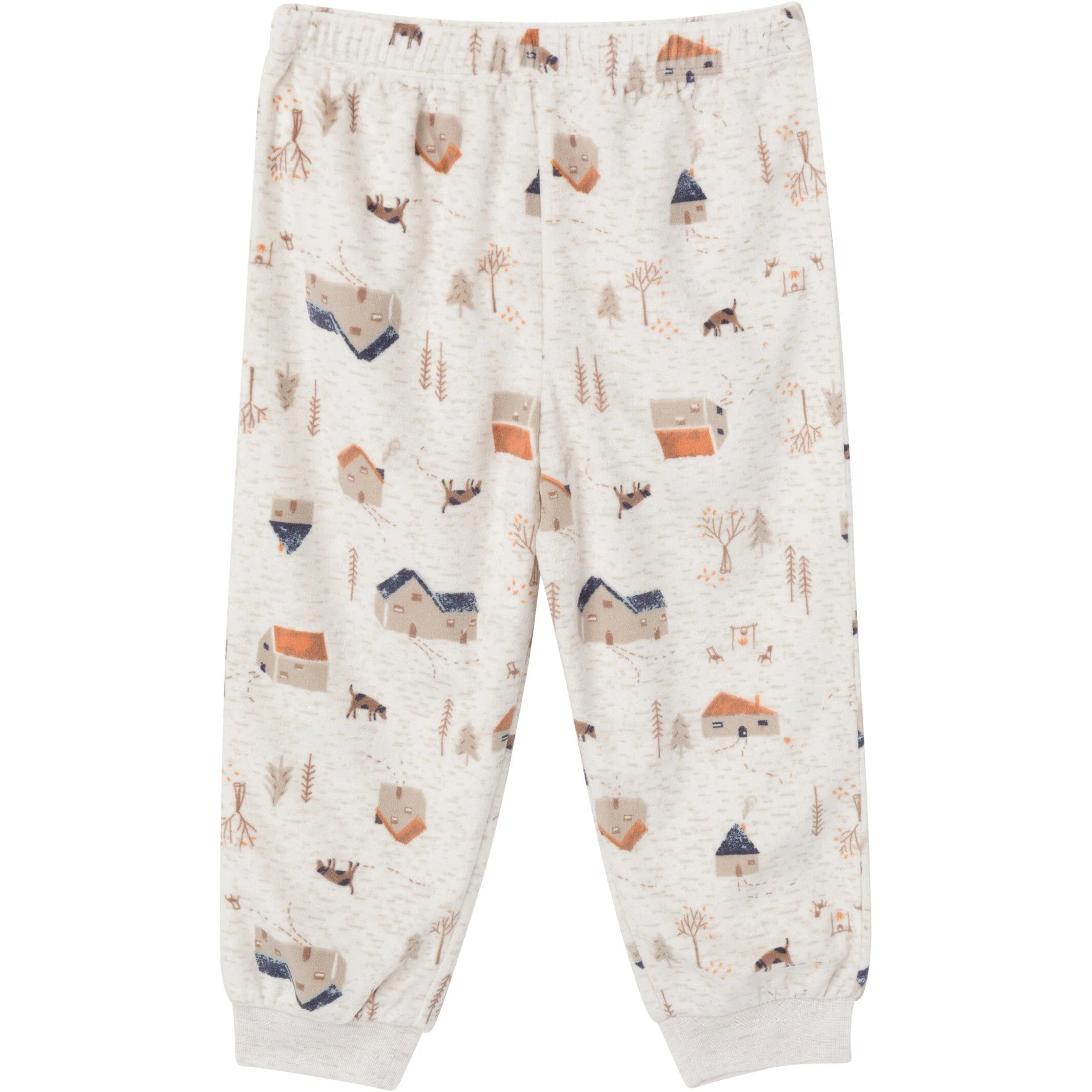 2-Piece Infant & Toddler Boys Oatmeal Village Fleece Pajama Set - Image 6