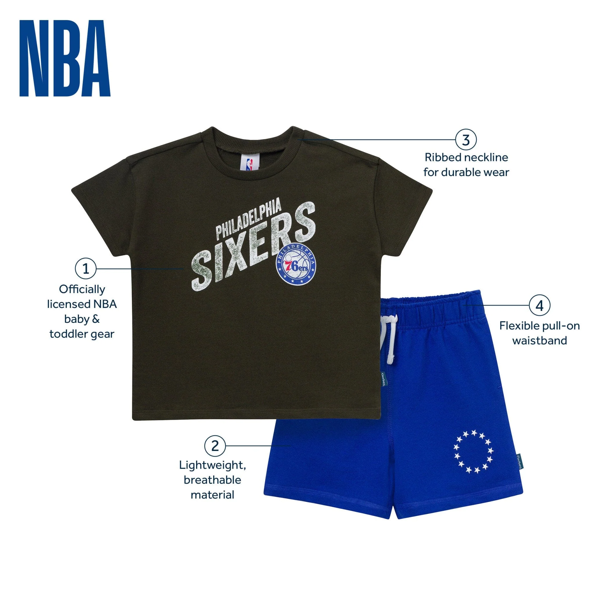 2-Piece Infant & Toddler Boys Philadelphia 76ers T-Shirt & Shorts Set - Image 5